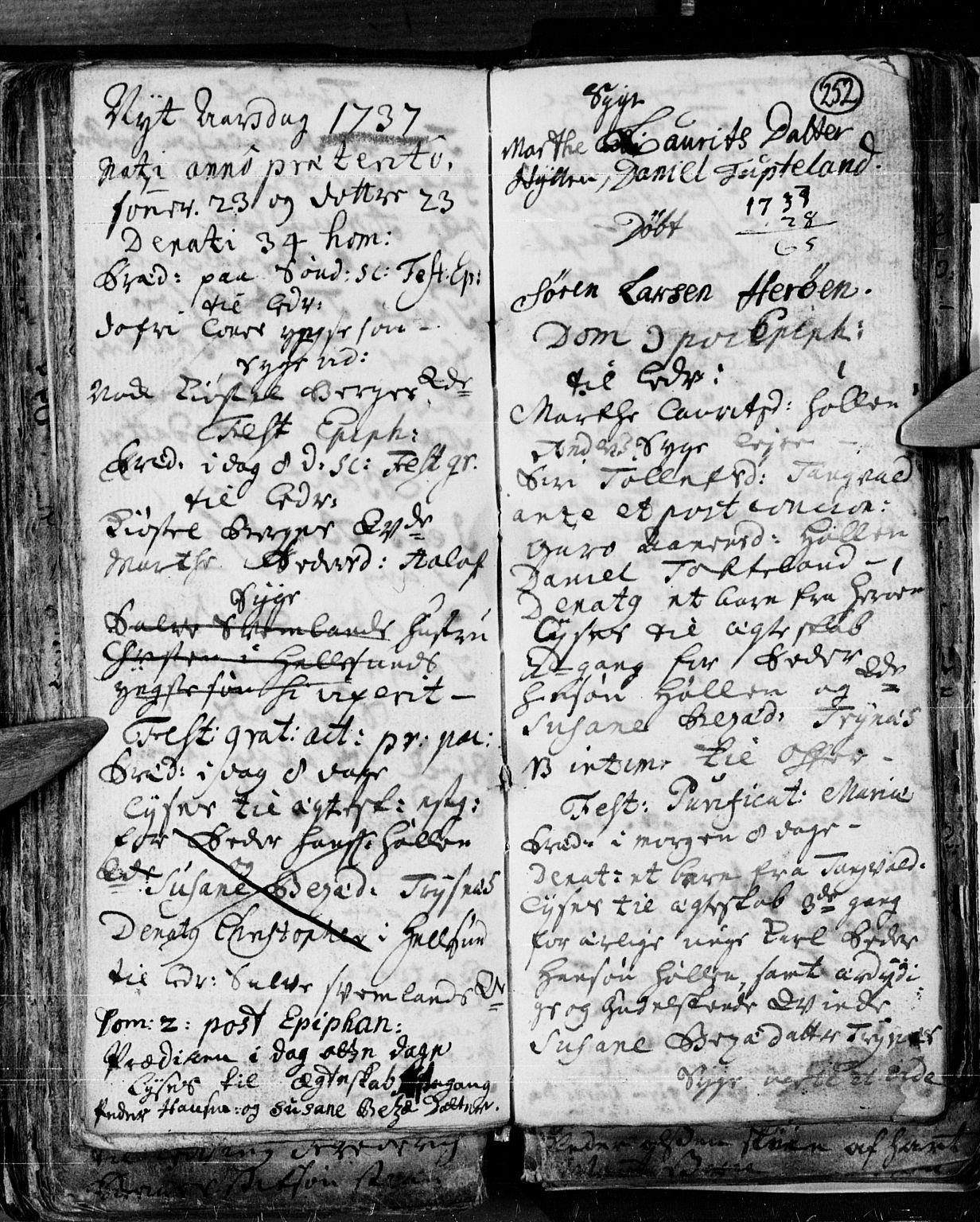 Søgne sokneprestkontor, SAK/1111-0037/F/Fa/Fab/L0001: Parish register (official) no. A 1, 1716-1740, p. 252