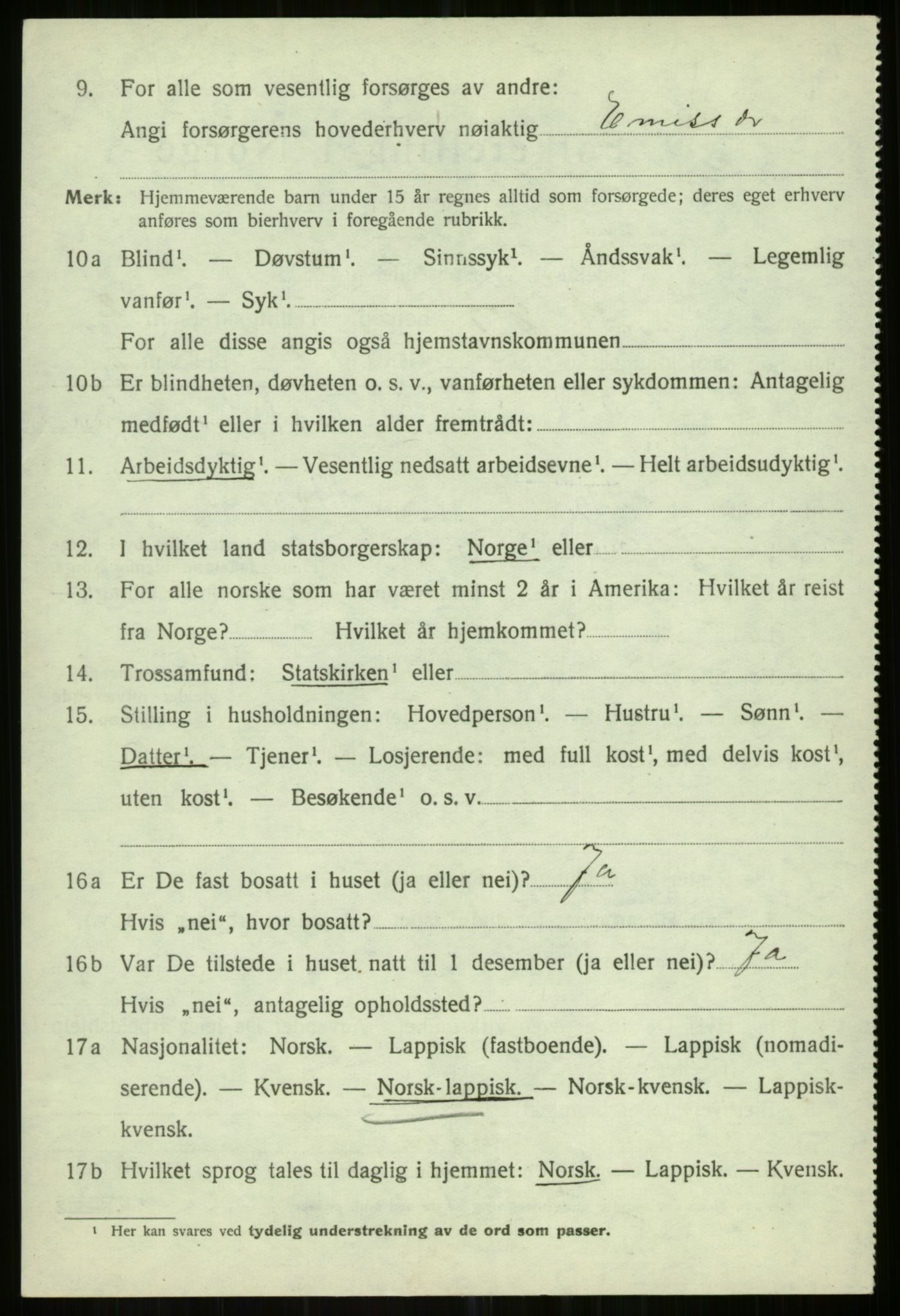 SATØ, 1920 census for Helgøy, 1920, p. 1152