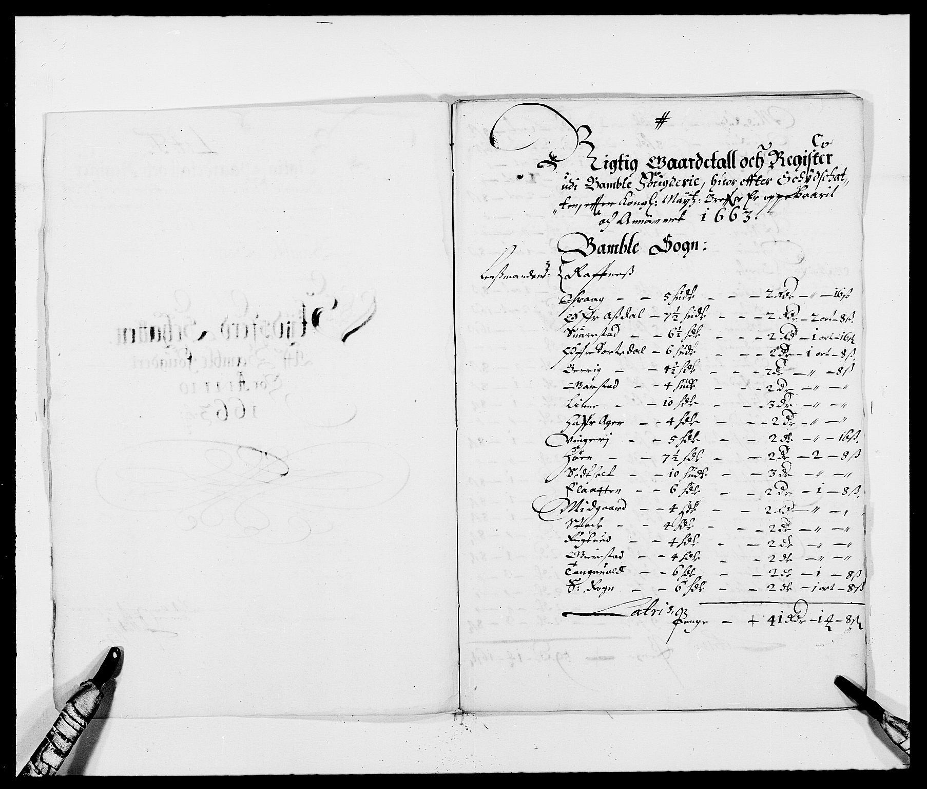 Rentekammeret inntil 1814, Reviderte regnskaper, Fogderegnskap, AV/RA-EA-4092/R34/L2037: Fogderegnskap Bamble, 1662-1669, p. 235