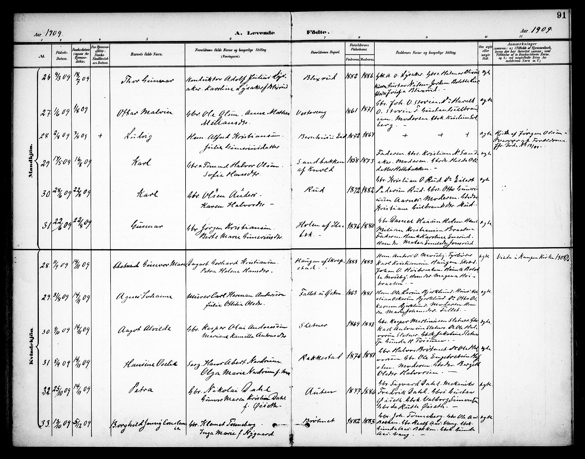 Høland prestekontor Kirkebøker, AV/SAO-A-10346a/F/Fa/L0015: Parish register (official) no. I 15, 1897-1912, p. 91