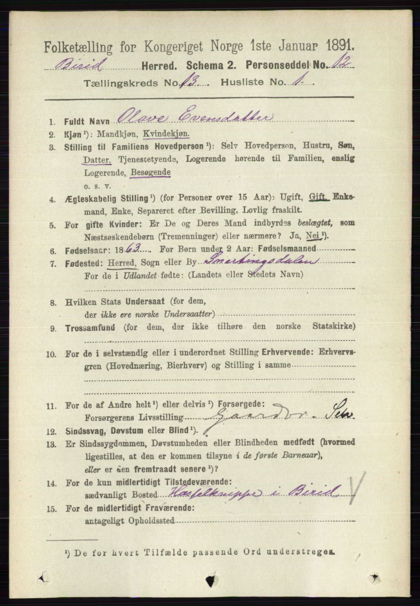 RA, 1891 census for 0525 Biri, 1891, p. 5322