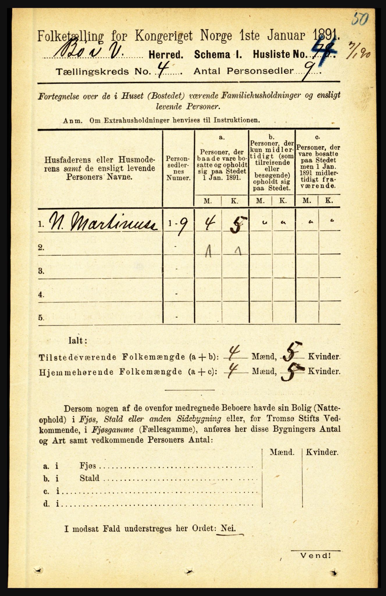 RA, 1891 census for 1867 Bø, 1891, p. 1321