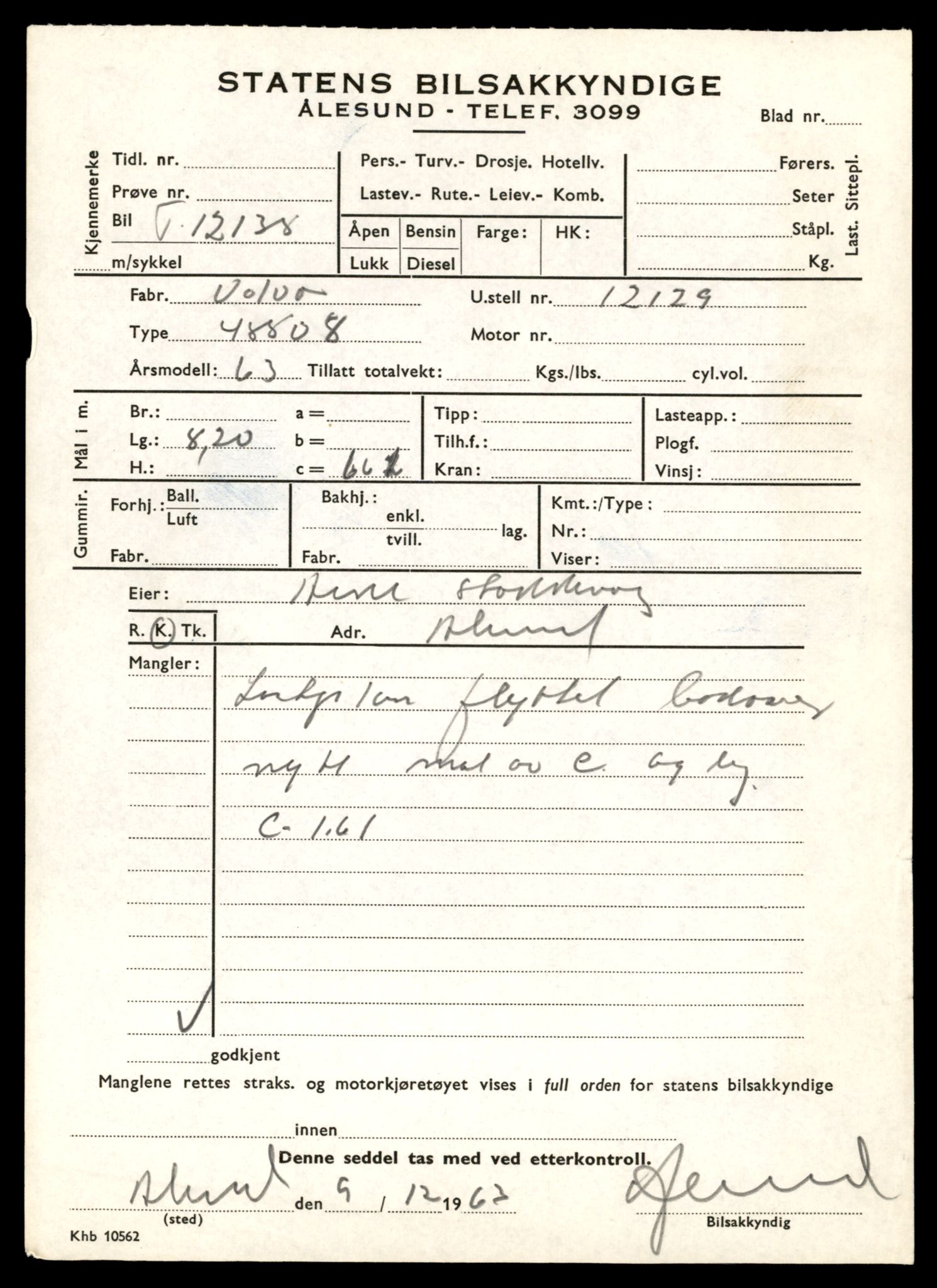 Møre og Romsdal vegkontor - Ålesund trafikkstasjon, AV/SAT-A-4099/F/Fe/L0032: Registreringskort for kjøretøy T 11997 - T 12149, 1927-1998, p. 3391