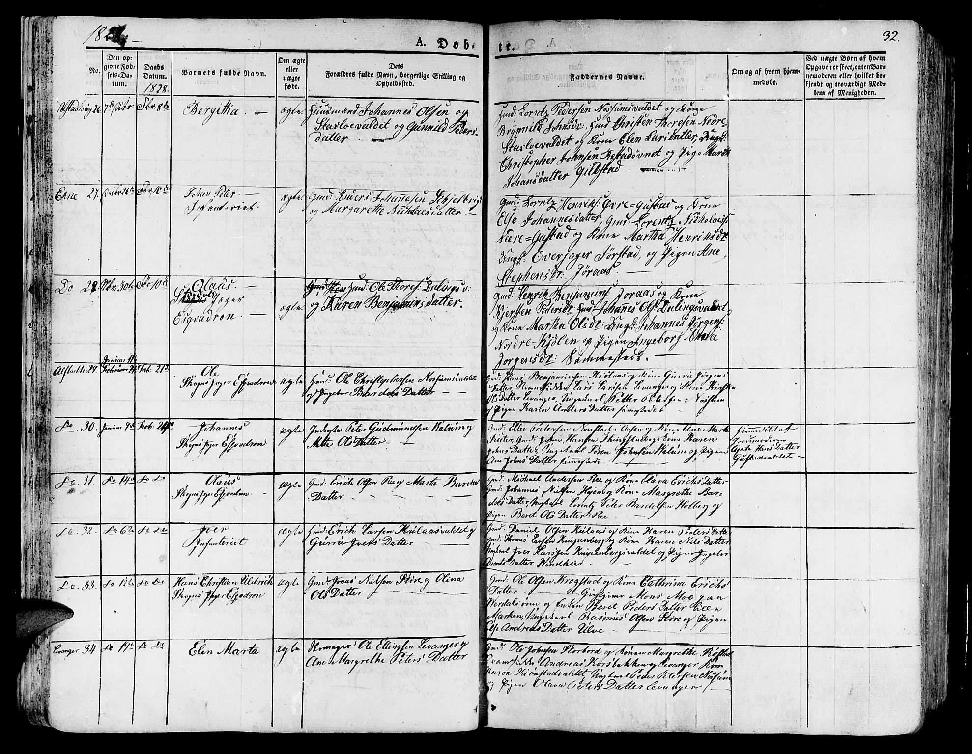 Ministerialprotokoller, klokkerbøker og fødselsregistre - Nord-Trøndelag, AV/SAT-A-1458/717/L0152: Parish register (official) no. 717A05 /1, 1825-1836, p. 32