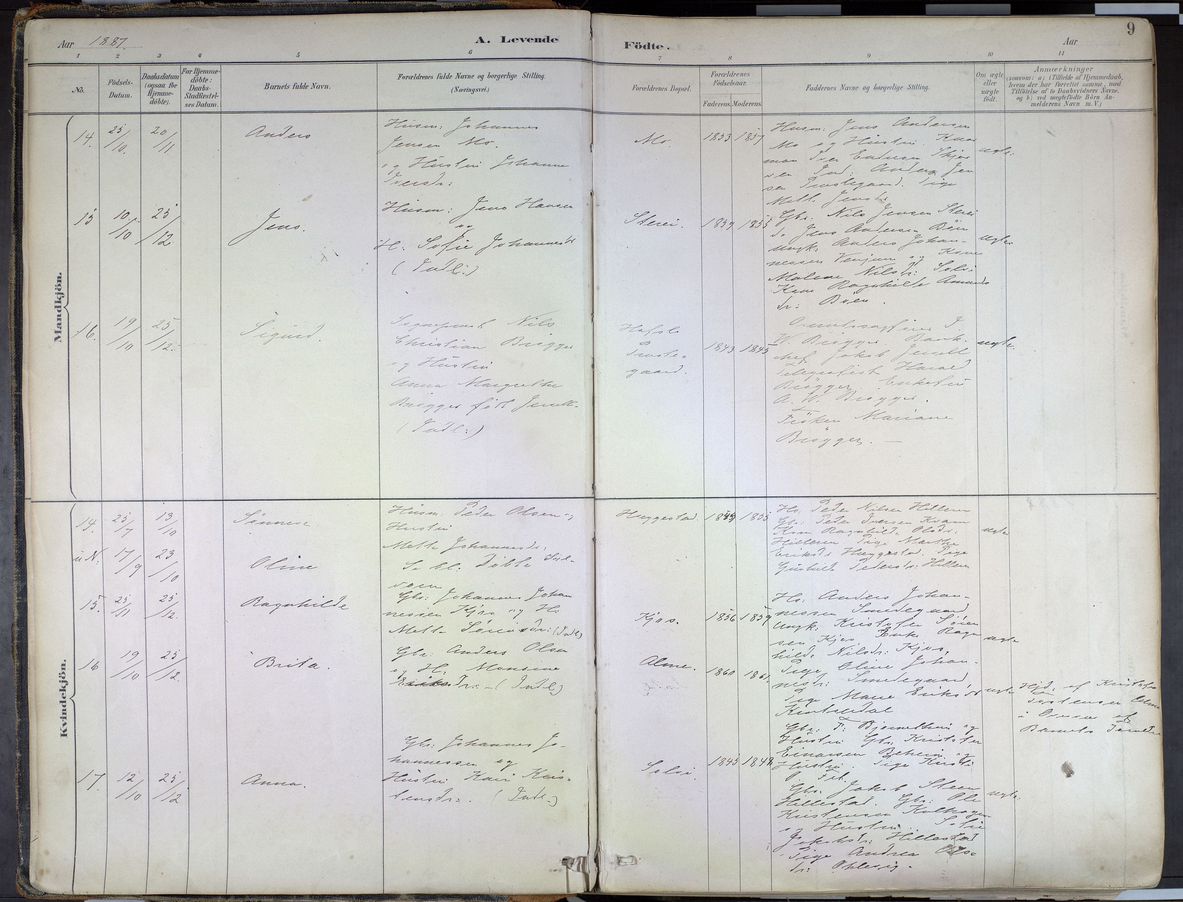 Hafslo sokneprestembete, SAB/A-80301/H/Haa/Haab/L0001: Parish register (official) no. B 1, 1886-1945, p. 9