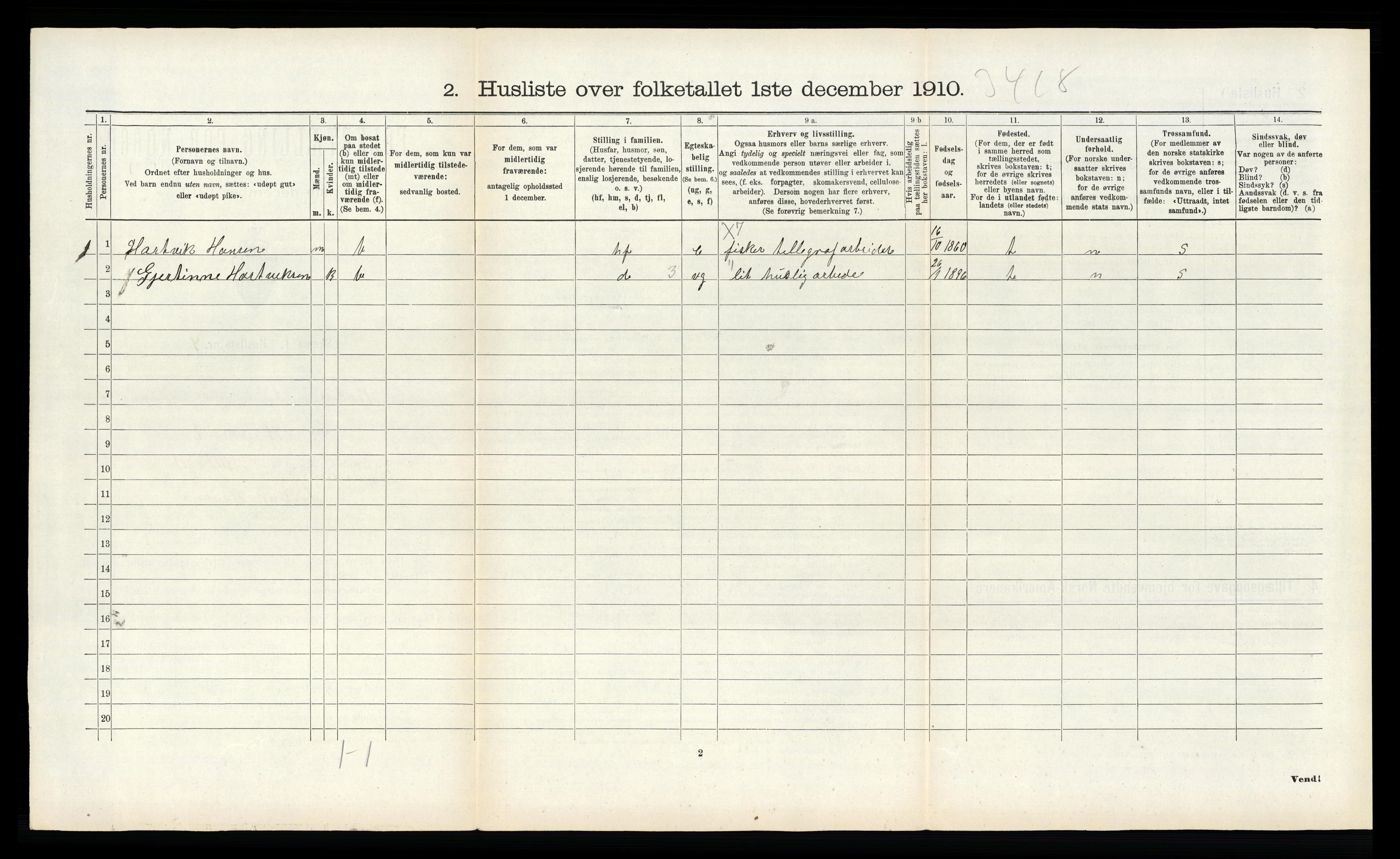 RA, 1910 census for Bodin, 1910, p. 1364