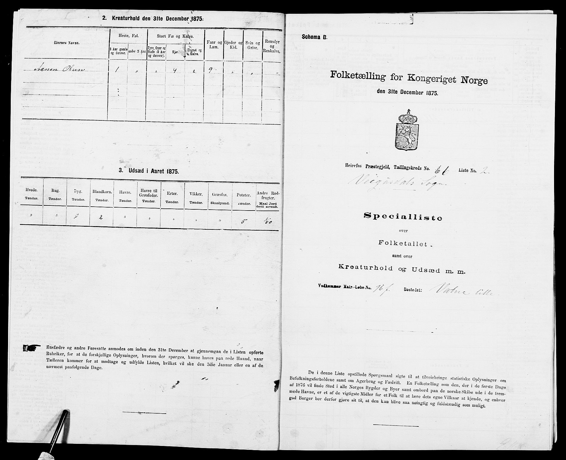 SAK, 1875 census for 0933P Herefoss, 1875, p. 473