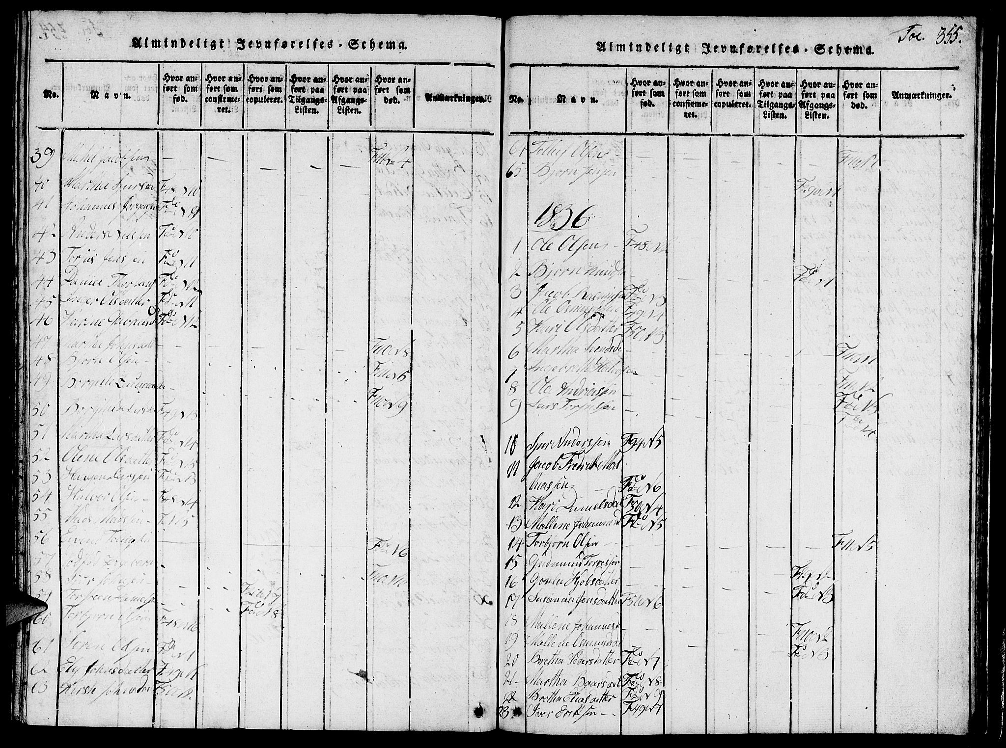 Vikedal sokneprestkontor, AV/SAST-A-101840/01/V: Parish register (copy) no. B 1, 1816-1853, p. 355