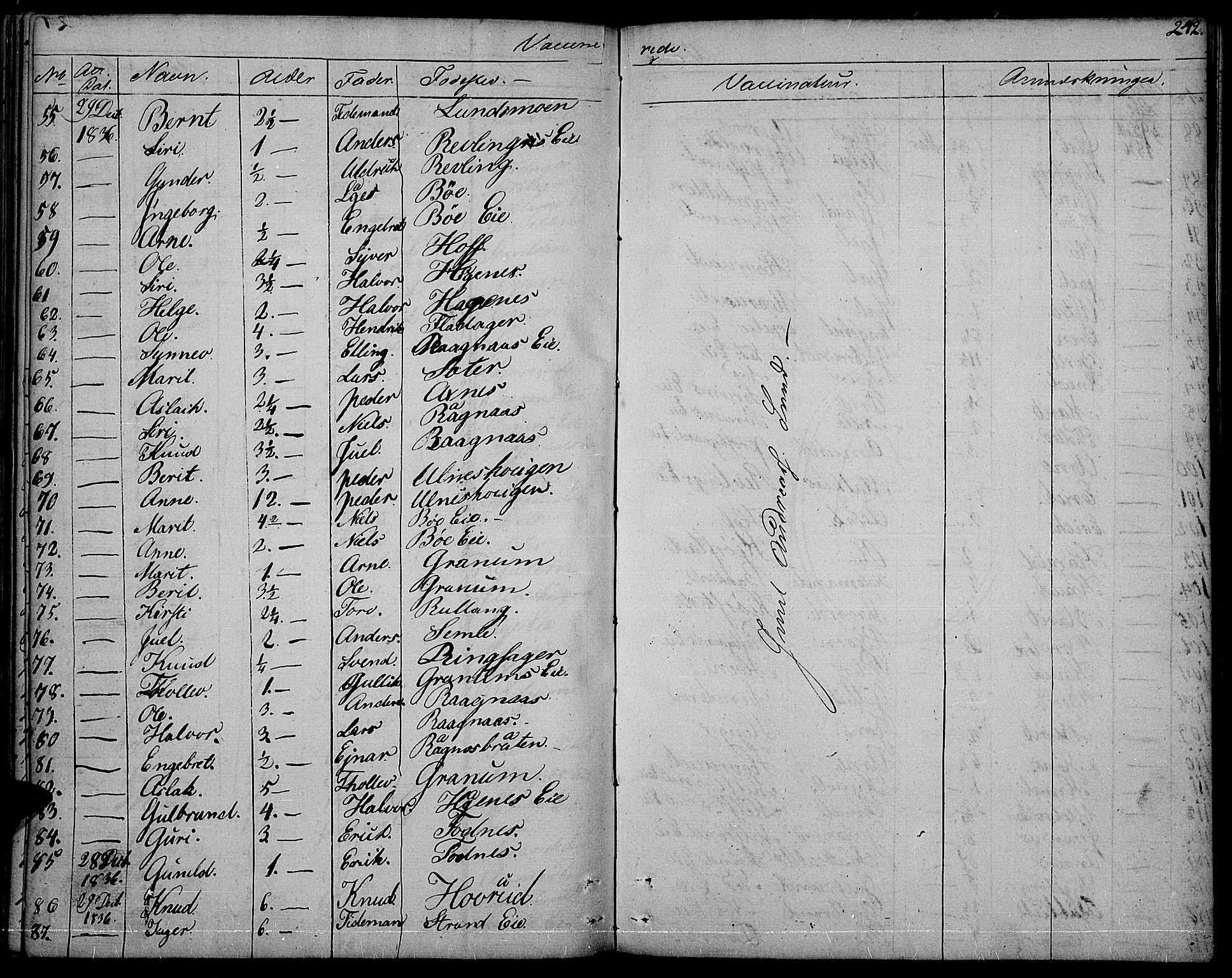 Nord-Aurdal prestekontor, SAH/PREST-132/H/Ha/Haa/L0003: Parish register (official) no. 3, 1828-1841, p. 242
