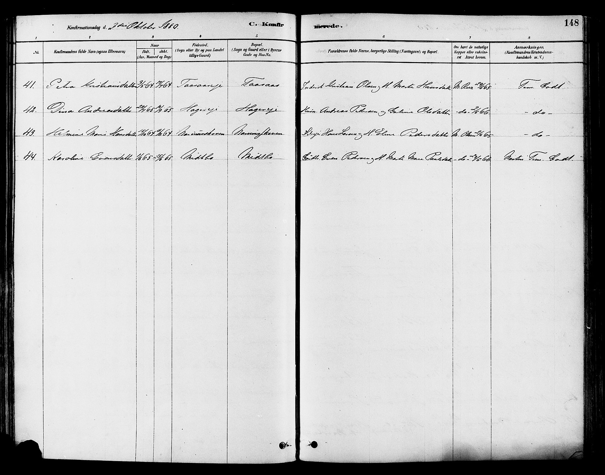 Vestre Toten prestekontor, AV/SAH-PREST-108/H/Ha/Haa/L0009: Parish register (official) no. 9, 1878-1894, p. 148