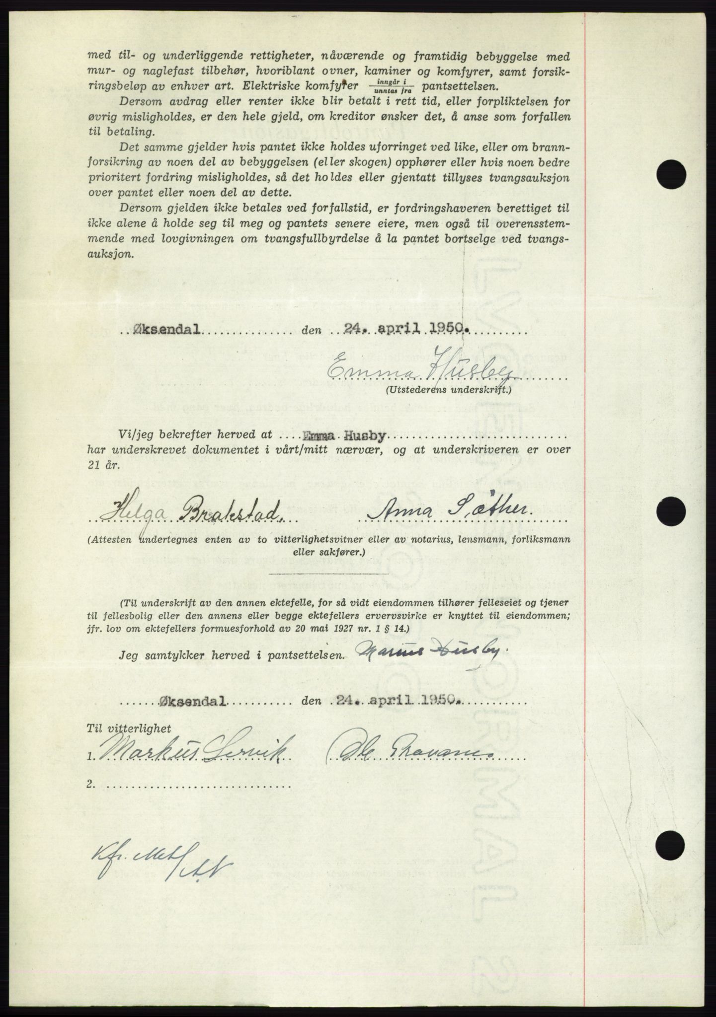 Nordmøre sorenskriveri, AV/SAT-A-4132/1/2/2Ca: Mortgage book no. B106, 1950-1950, Diary no: : 3237/1950