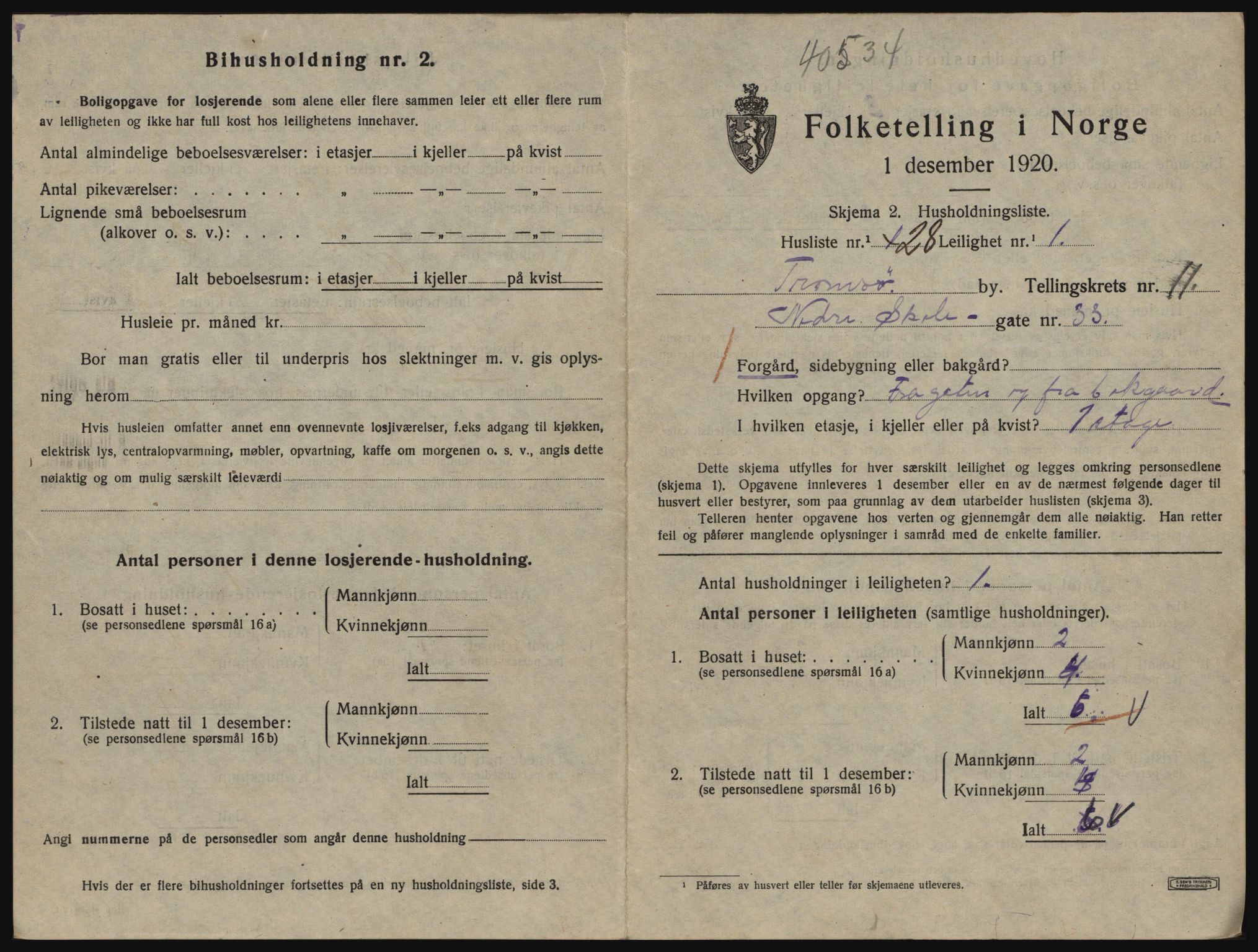 SATØ, 1920 census for Tromsø, 1920, p. 5675