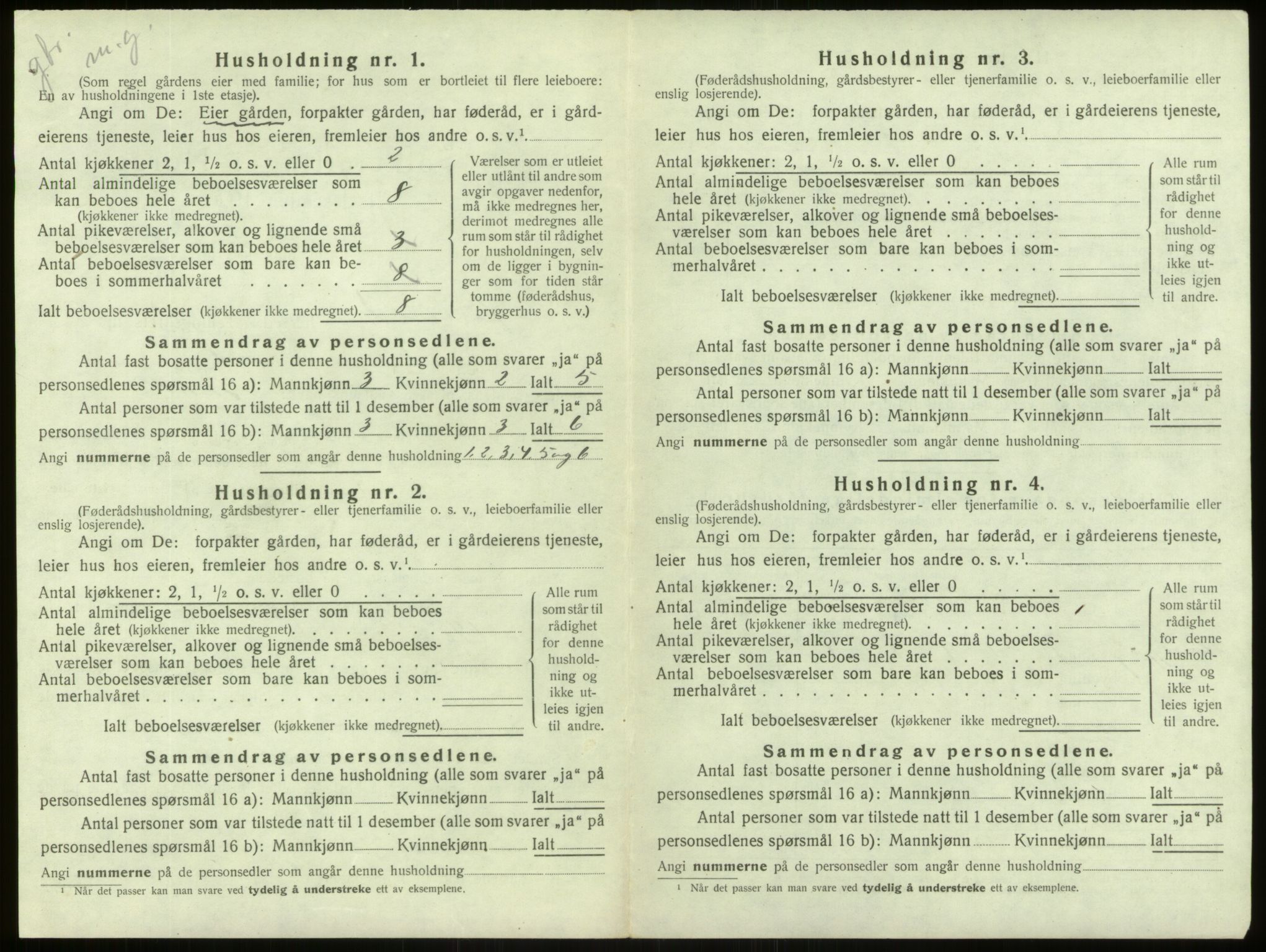 SAB, 1920 census for Aurland, 1920, p. 676