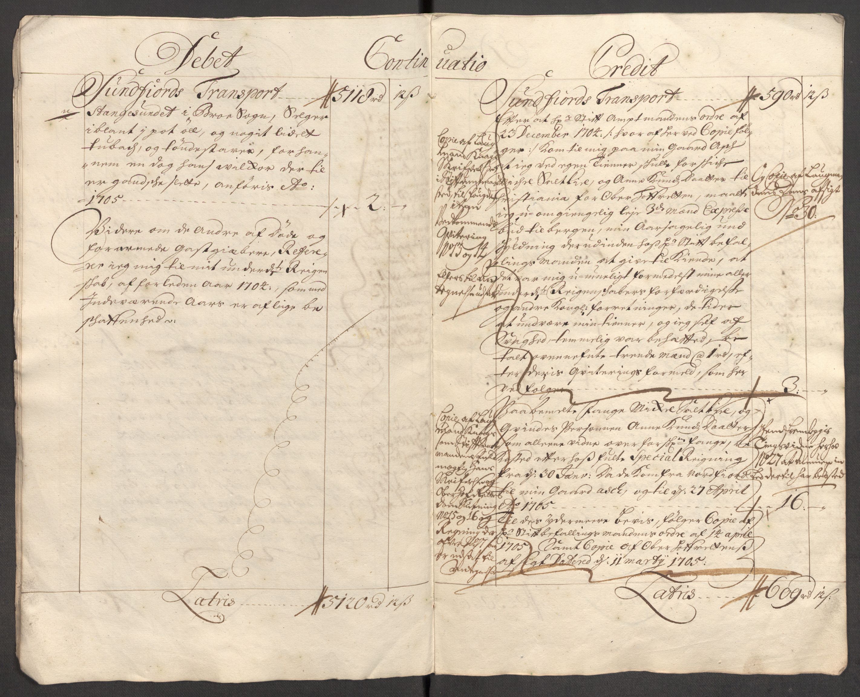 Rentekammeret inntil 1814, Reviderte regnskaper, Fogderegnskap, AV/RA-EA-4092/R53/L3429: Fogderegnskap Sunn- og Nordfjord, 1705, p. 10