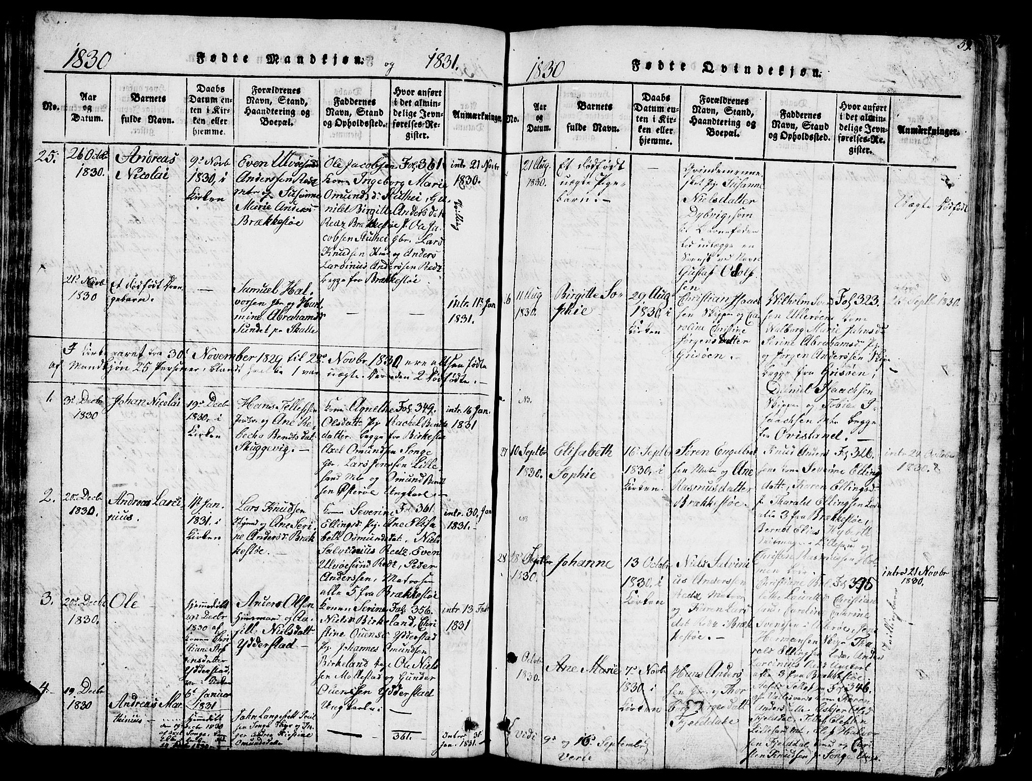 Vestre Moland sokneprestkontor, SAK/1111-0046/F/Fb/Fbb/L0001: Parish register (copy) no. B 1, 1816-1851, p. 59
