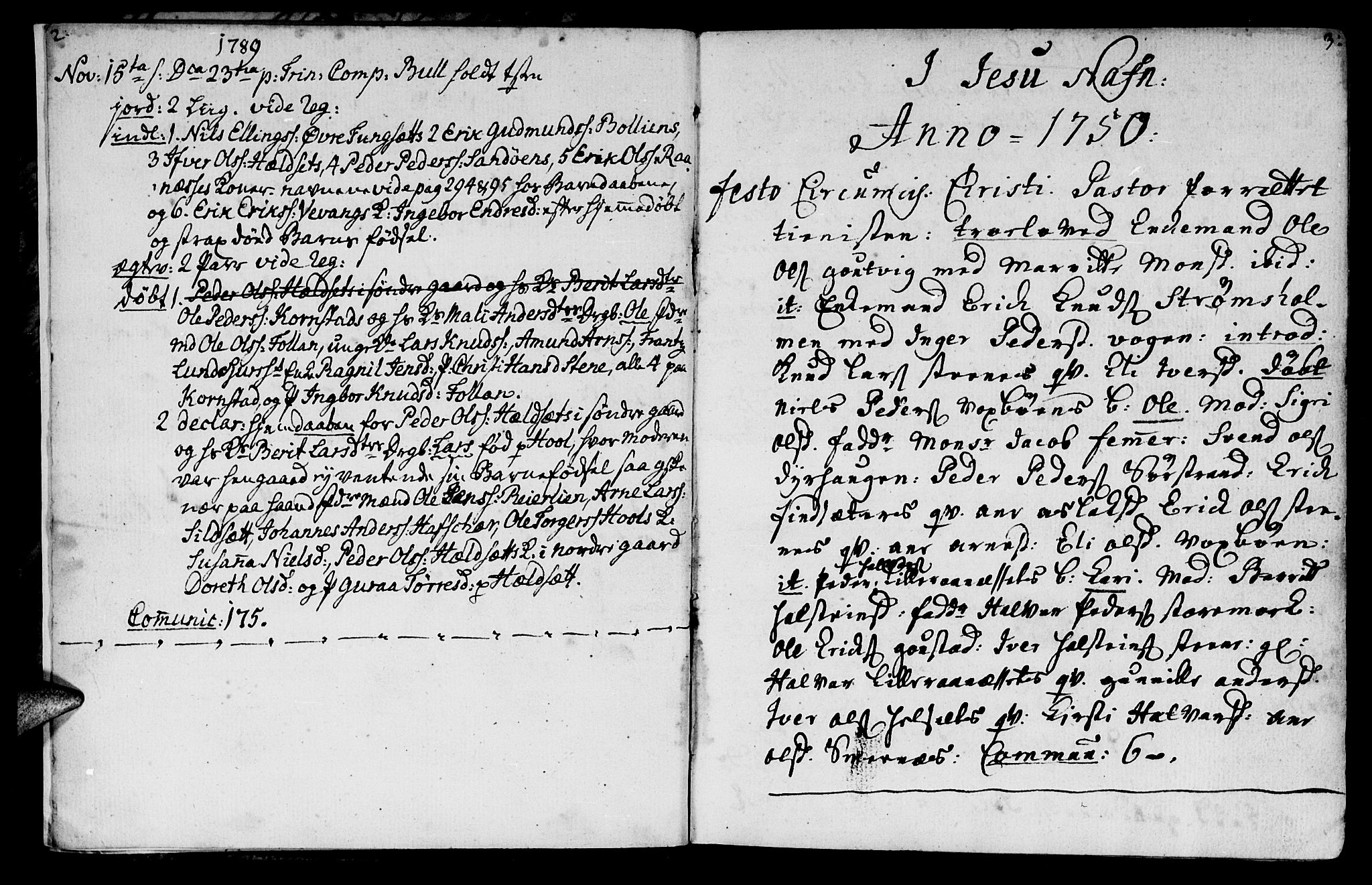 Ministerialprotokoller, klokkerbøker og fødselsregistre - Møre og Romsdal, AV/SAT-A-1454/570/L0828: Parish register (official) no. 570A02, 1750-1789, p. 2-3