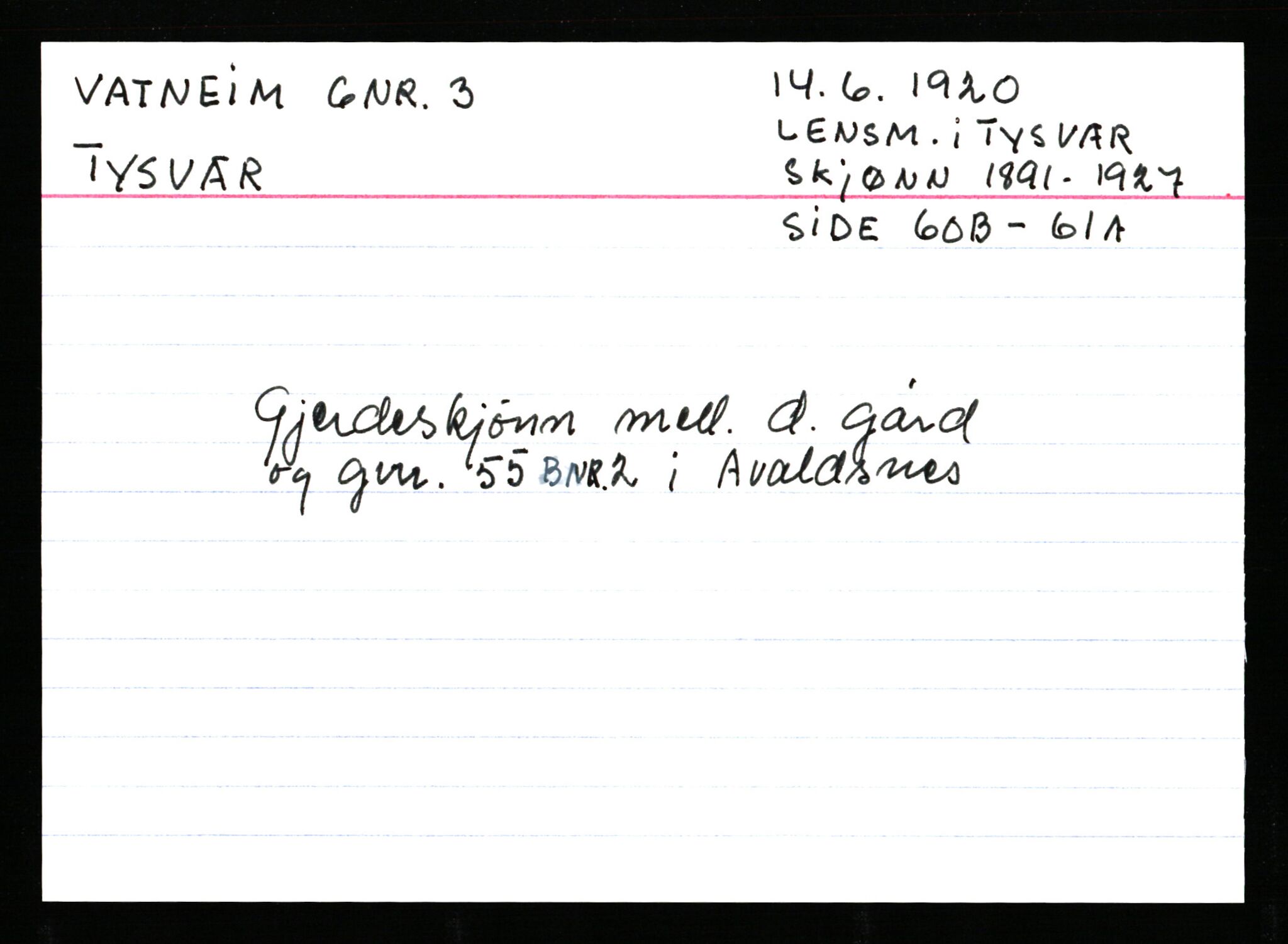 Statsarkivet i Stavanger, AV/SAST-A-101971/03/Y/Ym/L0065: Åstedskort sortert etter gårdsnavn: Vatland - Vervig, 1600-1950, p. 102