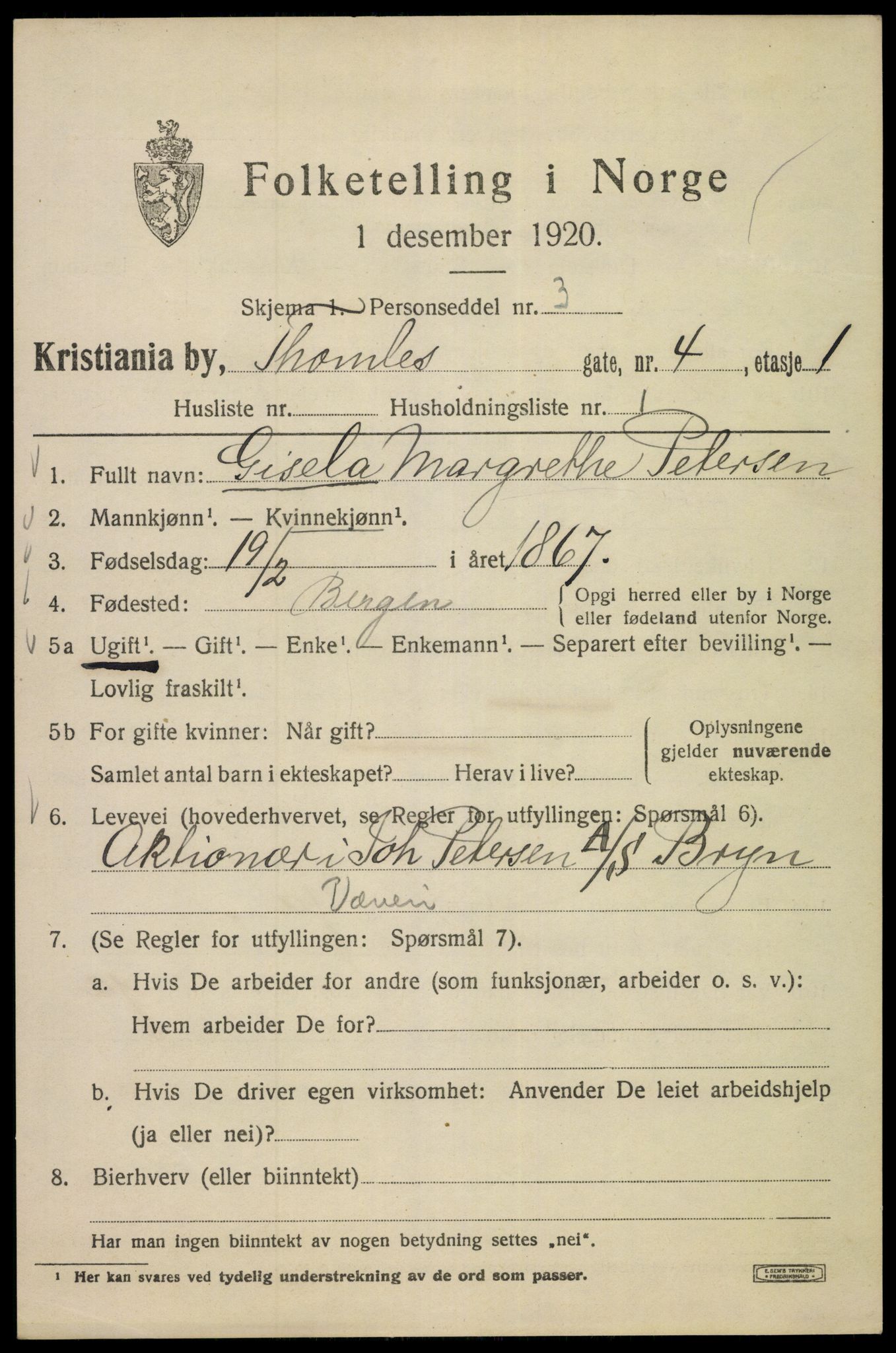 SAO, 1920 census for Kristiania, 1920, p. 573173