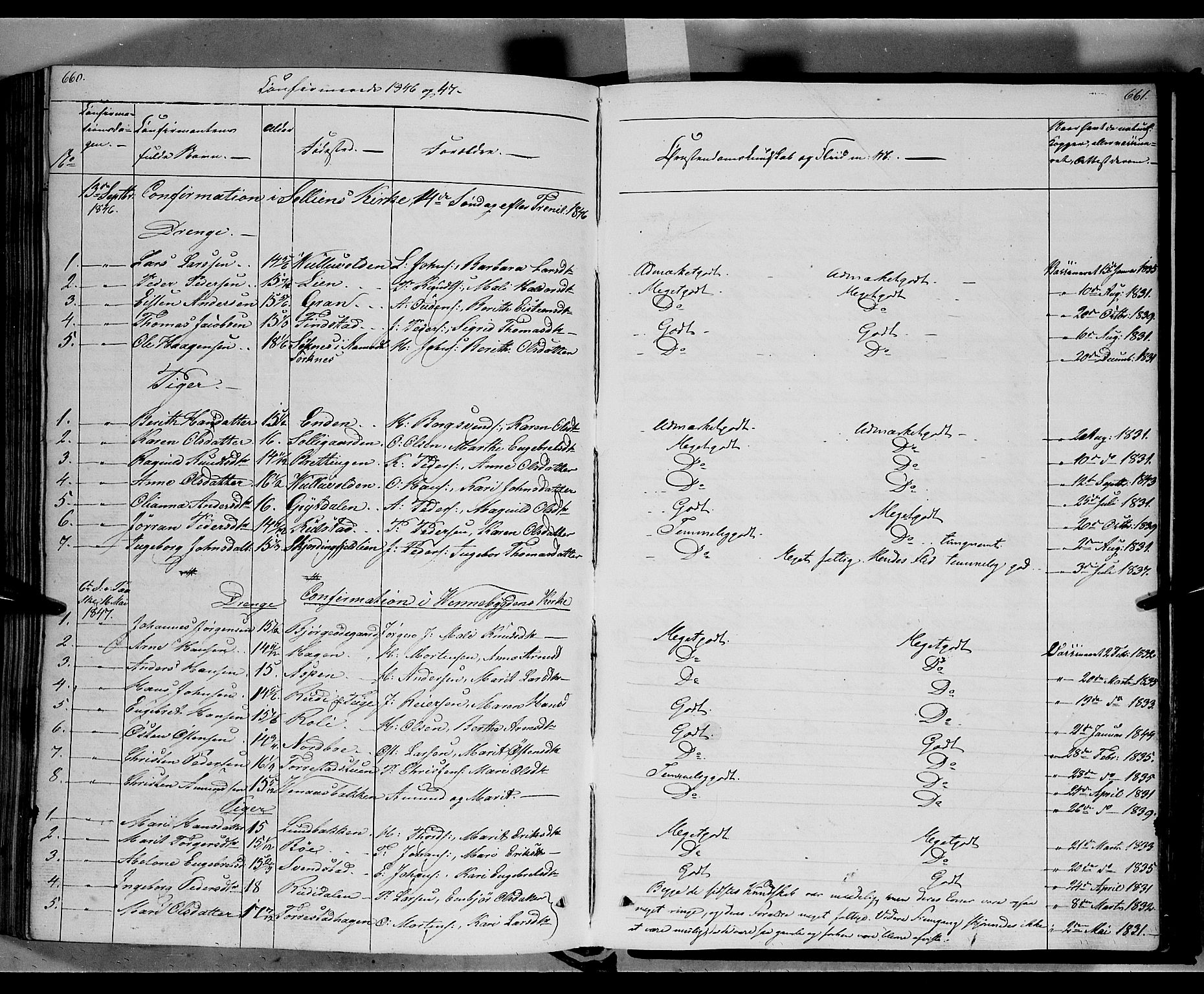 Ringebu prestekontor, SAH/PREST-082/H/Ha/Haa/L0005: Parish register (official) no. 5, 1839-1848, p. 660-661