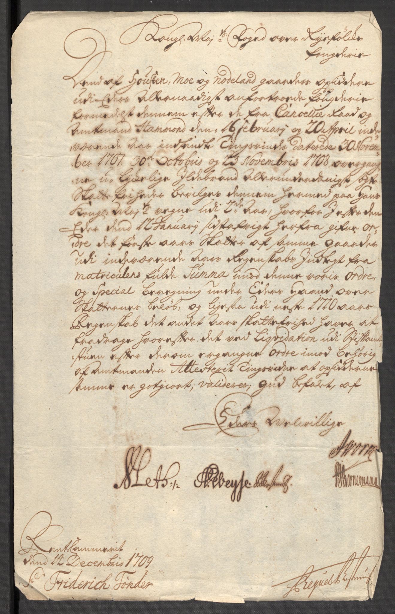 Rentekammeret inntil 1814, Reviderte regnskaper, Fogderegnskap, RA/EA-4092/R47/L2861: Fogderegnskap Ryfylke, 1706-1709, p. 456