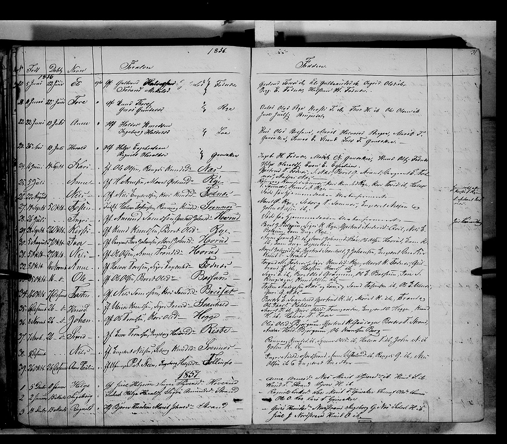 Nord-Aurdal prestekontor, SAH/PREST-132/H/Ha/Haa/L0005: Parish register (official) no. 5, 1842-1863, p. 31