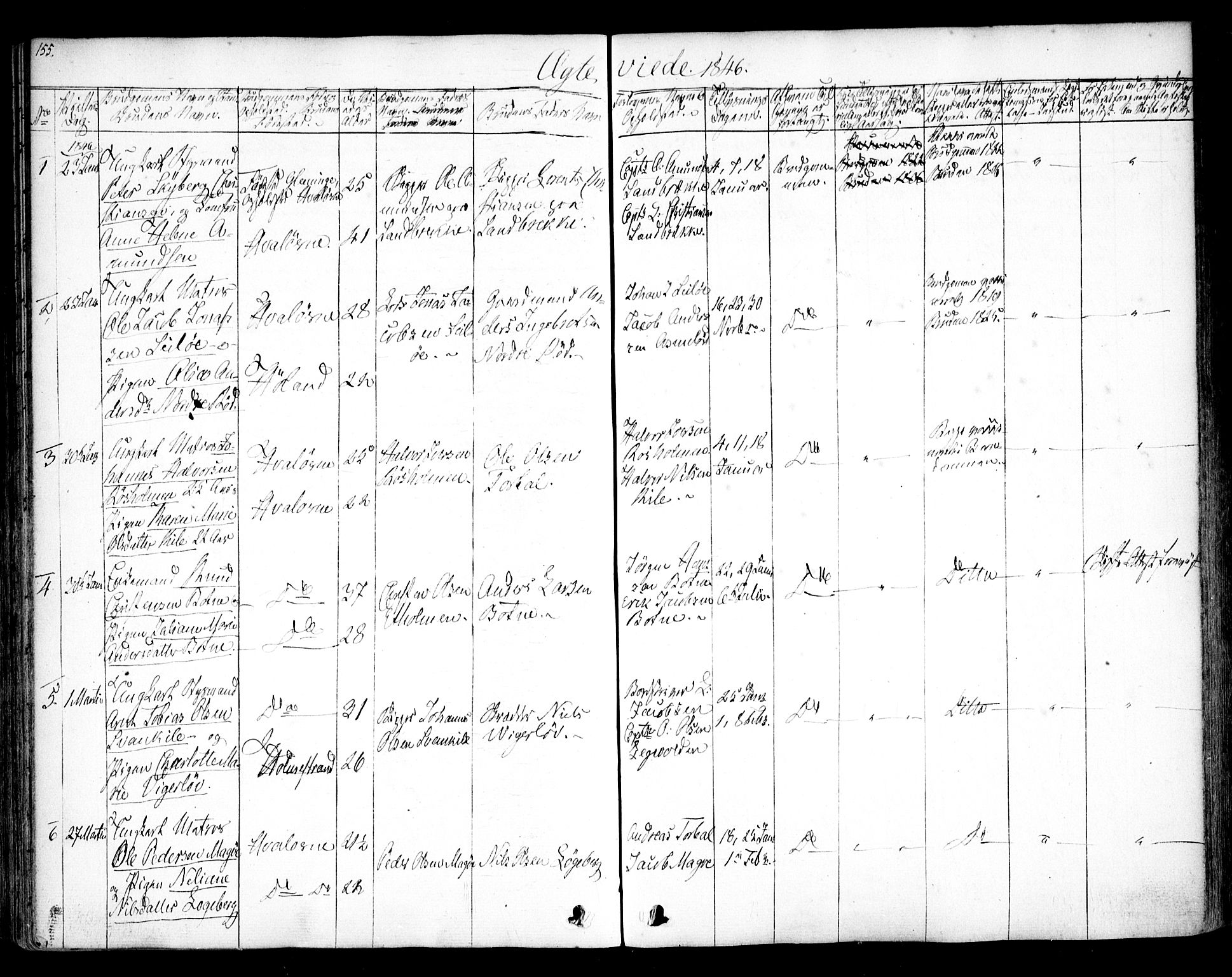 Hvaler prestekontor Kirkebøker, SAO/A-2001/F/Fa/L0006: Parish register (official) no. I 6, 1846-1863, p. 155