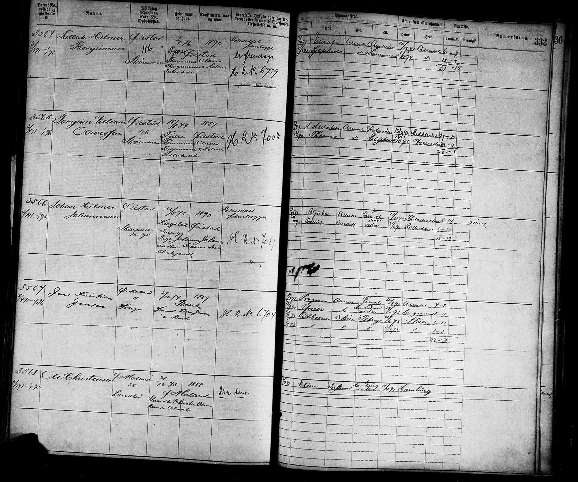 Arendal mønstringskrets, SAK/2031-0012/F/Fa/L0003: Annotasjonsrulle nr 1911-3827 med register, S-3, 1880-1892, p. 367