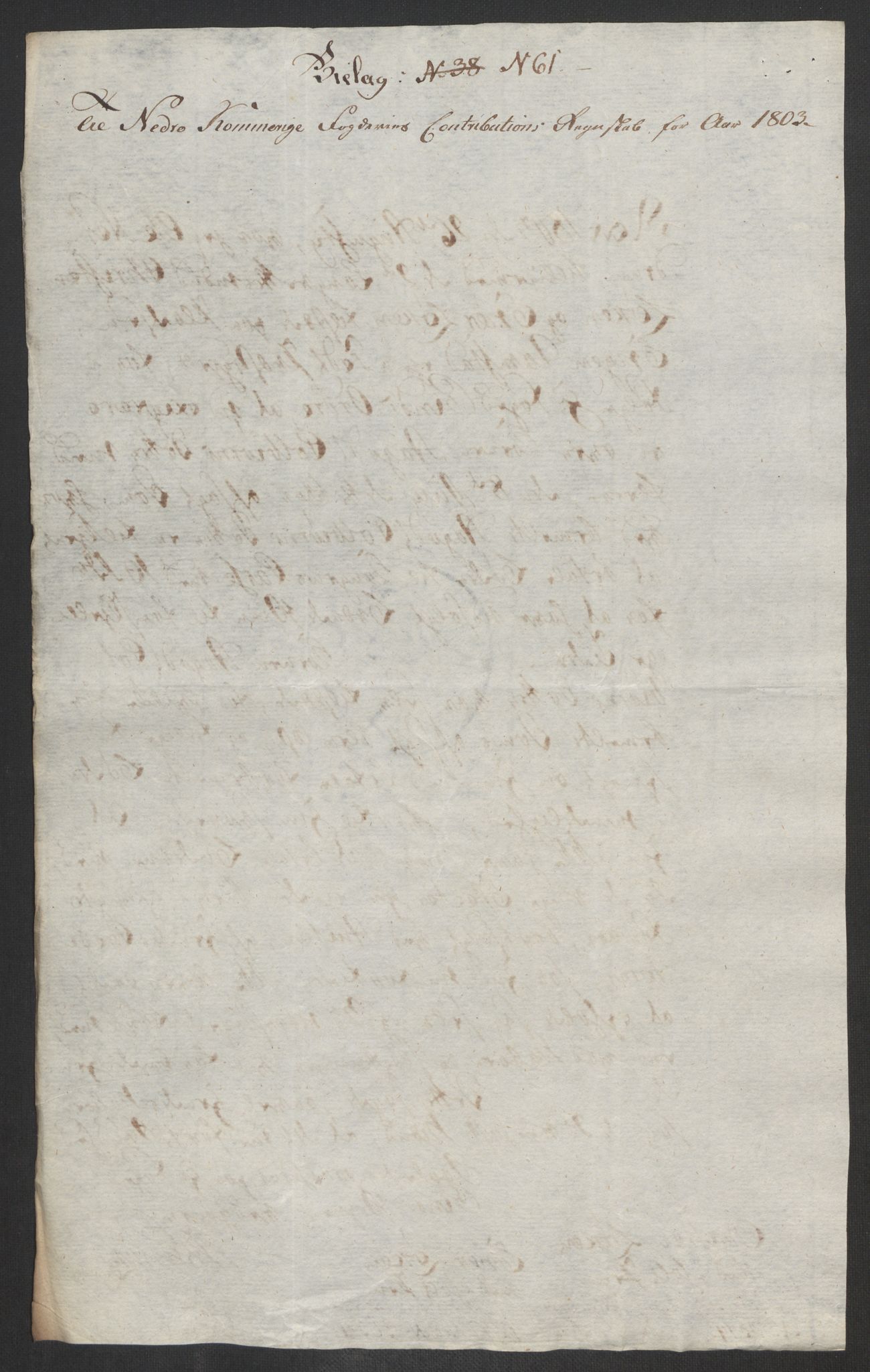 Rentekammeret inntil 1814, Reviderte regnskaper, Fogderegnskap, AV/RA-EA-4092/R11/L0679: Fogderegnskap Nedre Romerike, 1803, p. 186