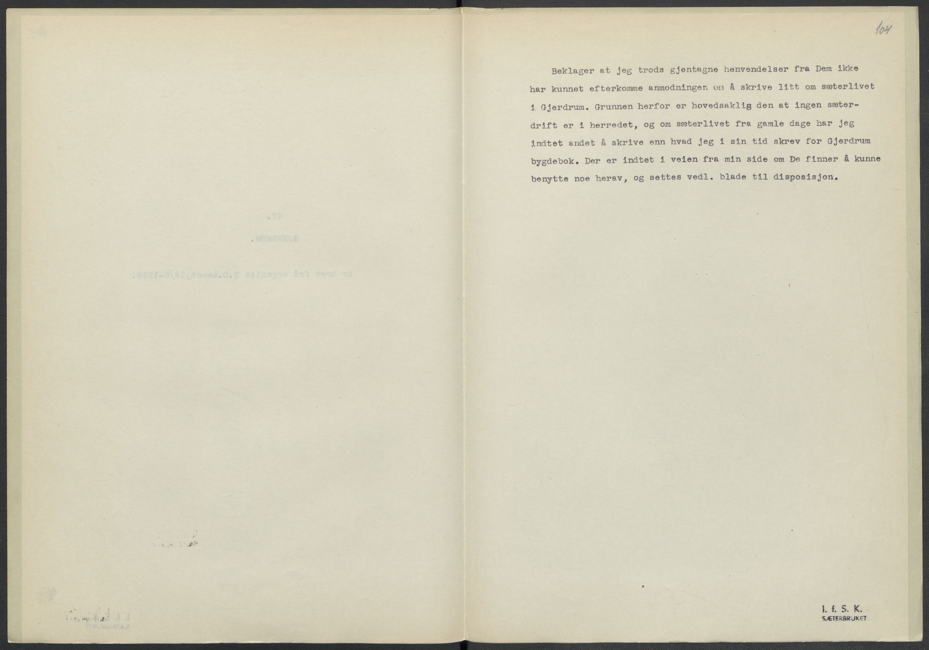 Instituttet for sammenlignende kulturforskning, AV/RA-PA-0424/F/Fc/L0002/0002: Eske B2: / Akershus (perm II), 1932-1936, p. 104