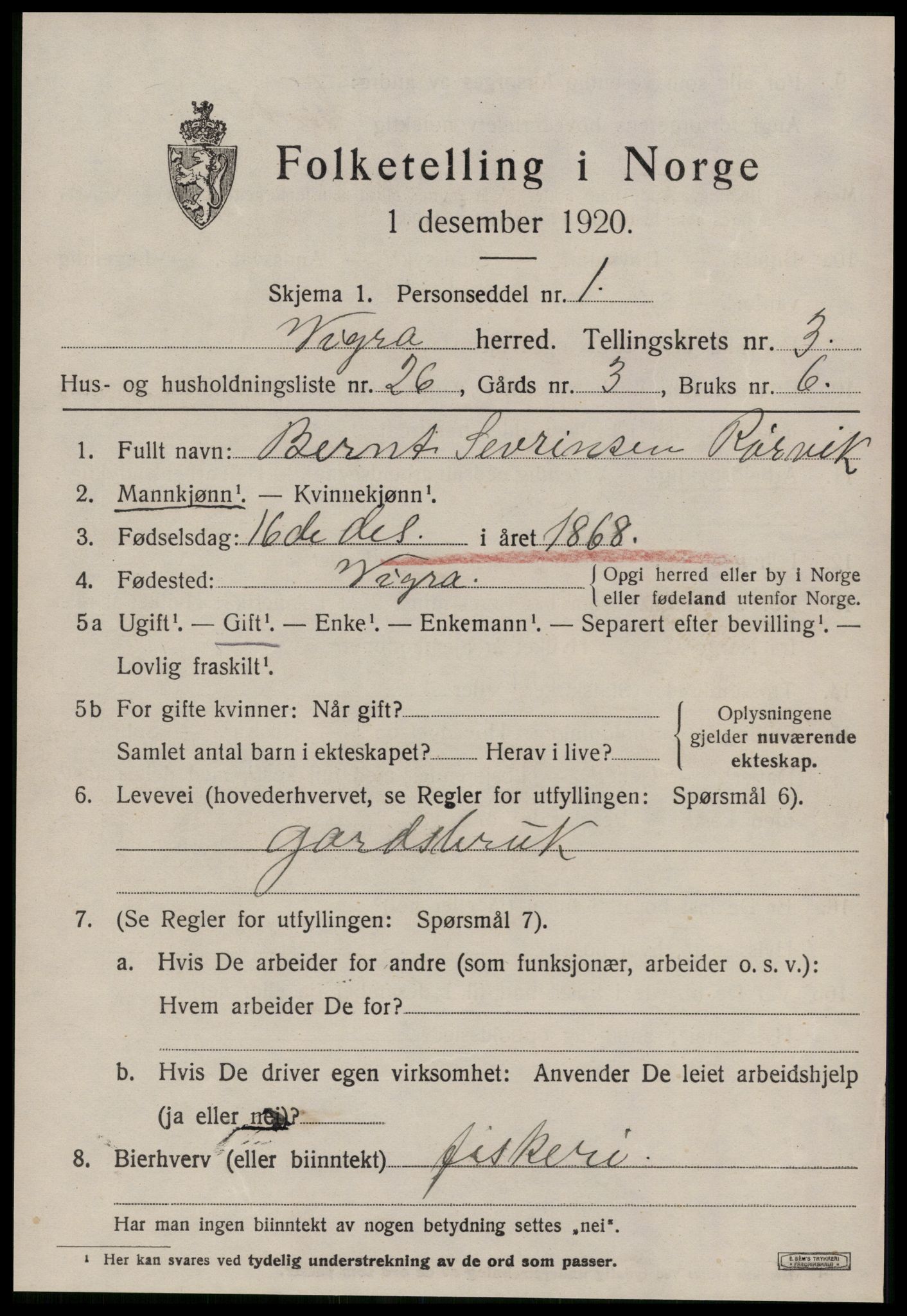 SAT, 1920 census for Vigra, 1920, p. 1704