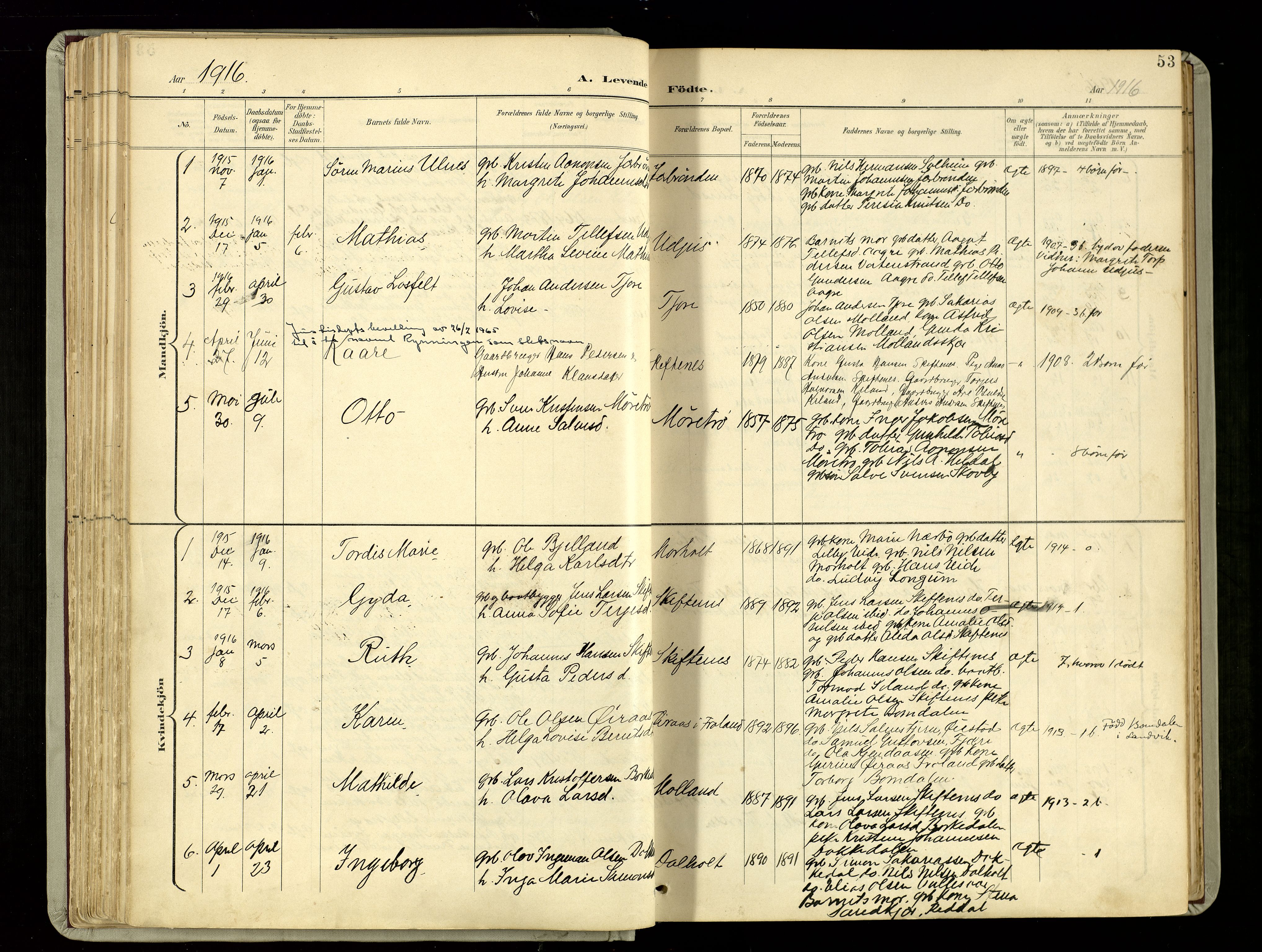 Hommedal sokneprestkontor, AV/SAK-1111-0023/F/Fa/Fab/L0007: Parish register (official) no. A 7, 1898-1924, p. 53