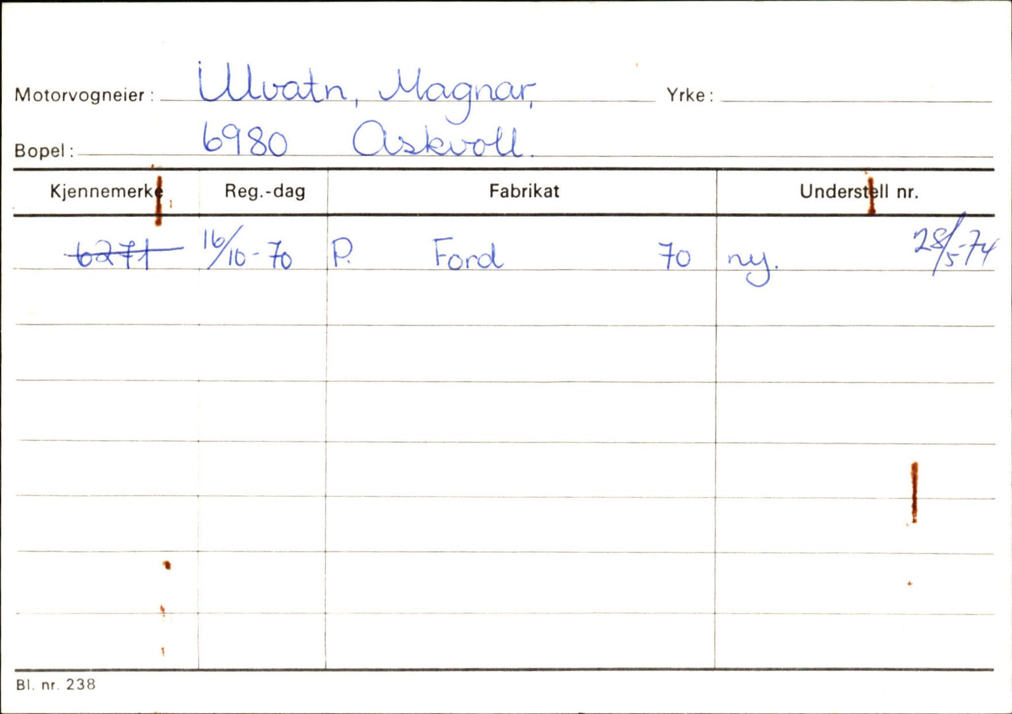 Statens vegvesen, Sogn og Fjordane vegkontor, SAB/A-5301/4/F/L0132: Eigarregister Askvoll A-Å. Balestrand A-Å, 1945-1975, p. 1380