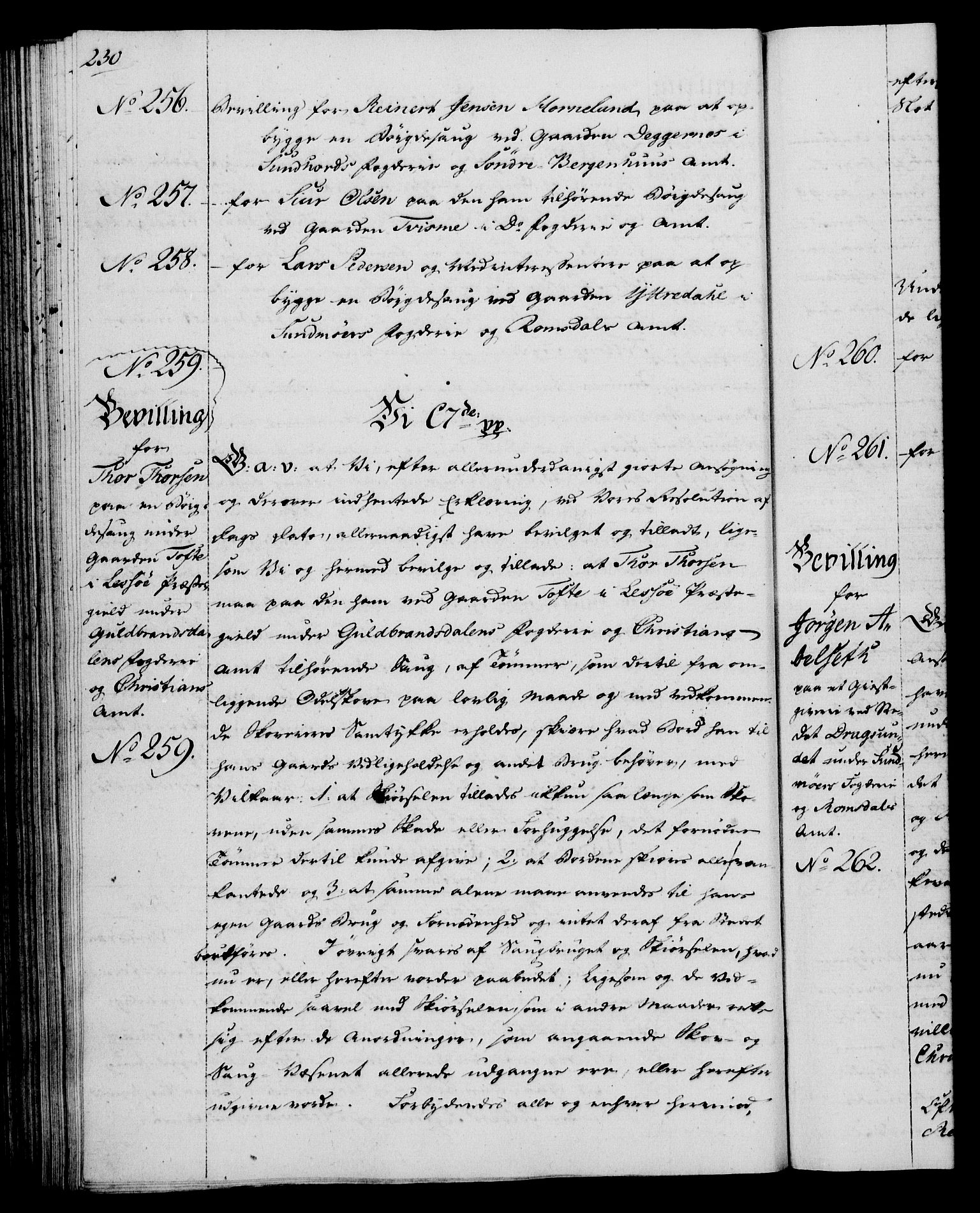 Rentekammeret, Kammerkanselliet, AV/RA-EA-3111/G/Gg/Gga/L0013: Norsk ekspedisjonsprotokoll med register (merket RK 53.13), 1784-1787, p. 230