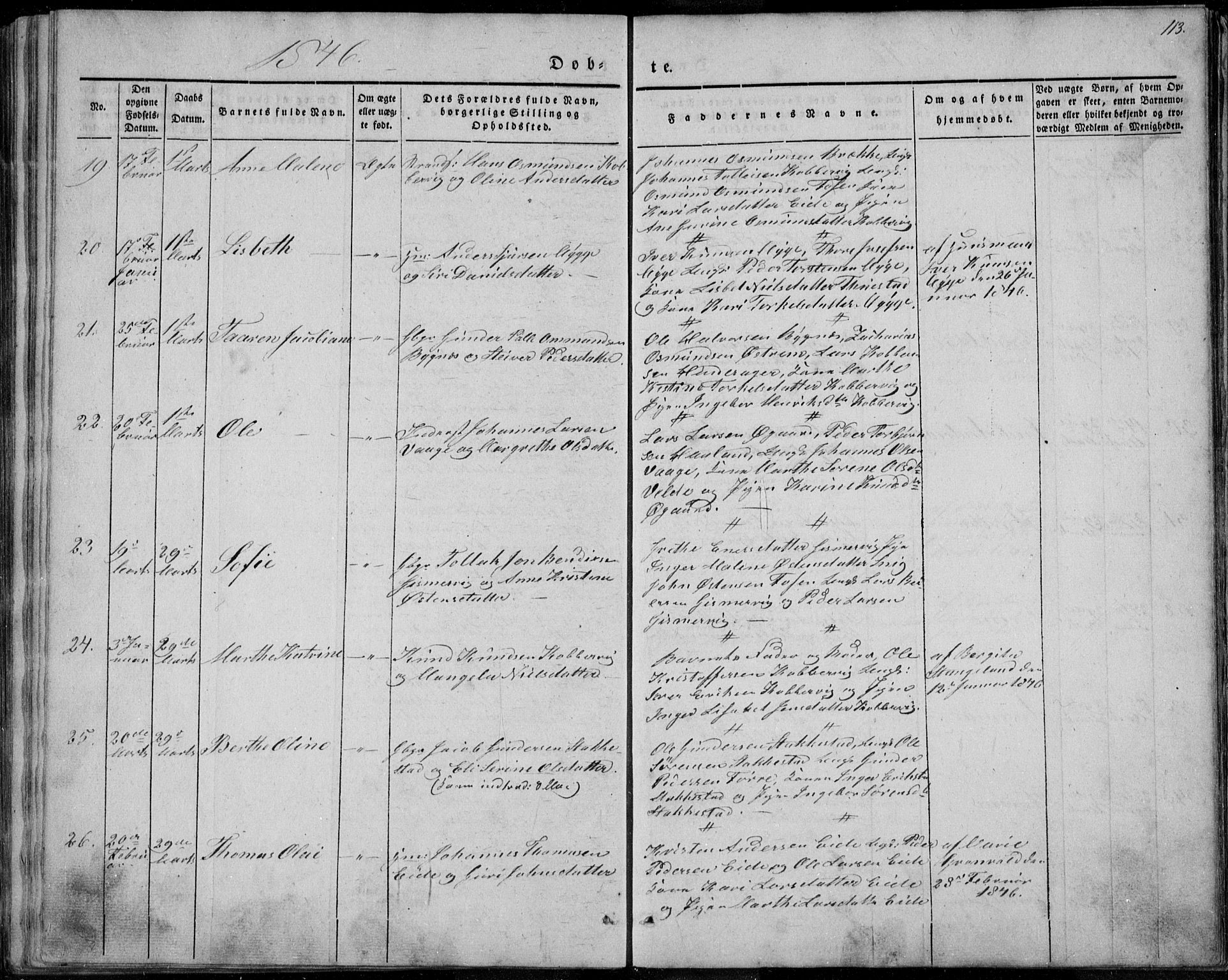 Avaldsnes sokneprestkontor, AV/SAST-A -101851/H/Ha/Haa/L0006: Parish register (official) no. A 6, 1839-1847, p. 113