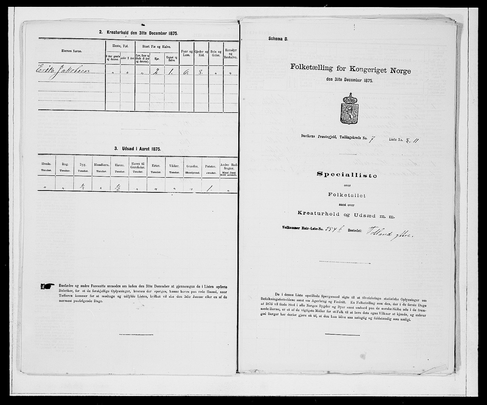 SAB, 1875 Census for 1442P Davik, 1875, p. 899