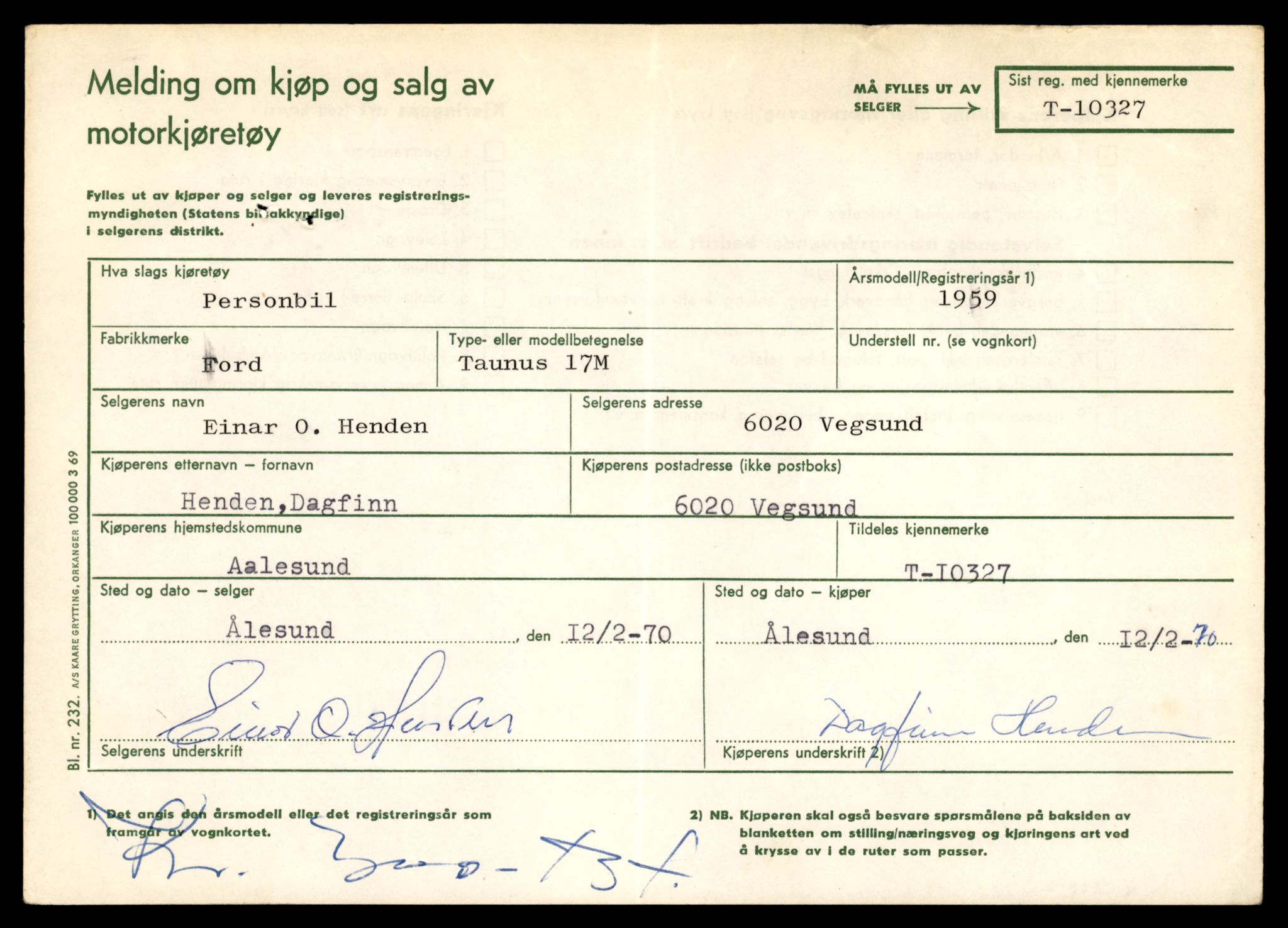 Møre og Romsdal vegkontor - Ålesund trafikkstasjon, AV/SAT-A-4099/F/Fe/L0019: Registreringskort for kjøretøy T 10228 - T 10350, 1927-1998, p. 2443