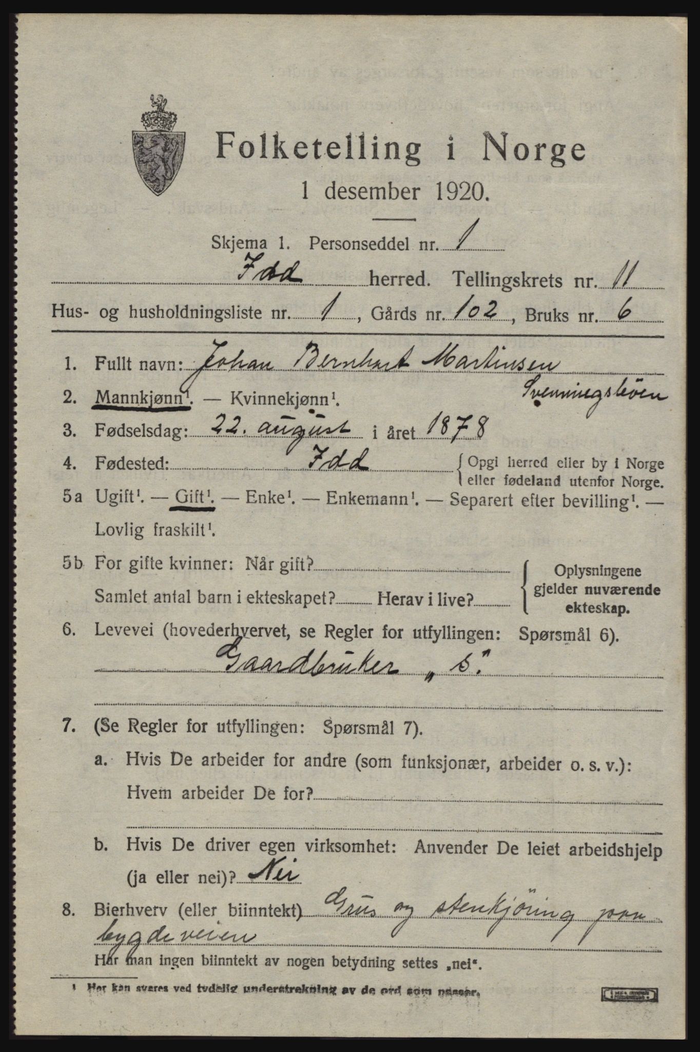 SAO, 1920 census for Idd, 1920, p. 10927