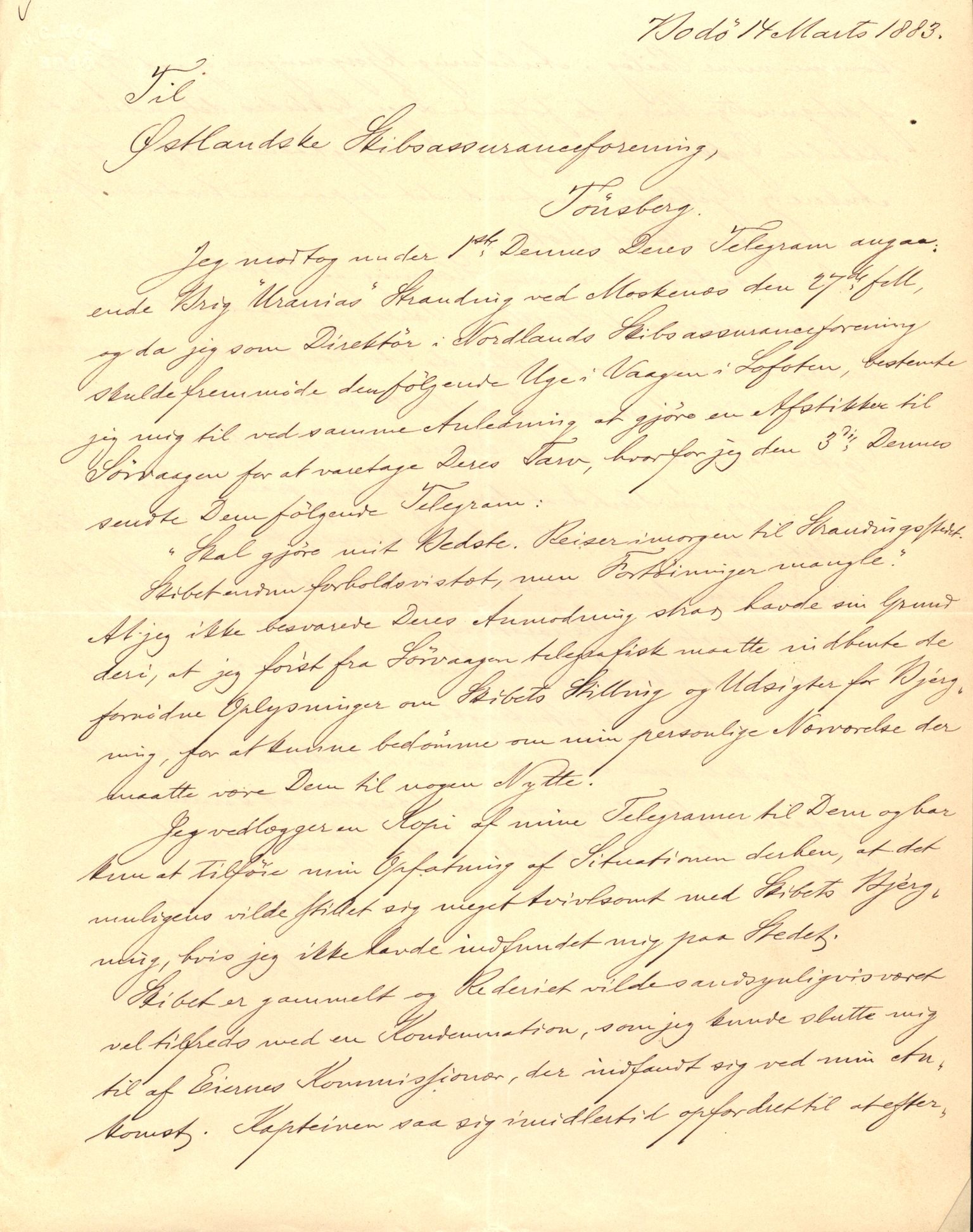 Pa 63 - Østlandske skibsassuranceforening, VEMU/A-1079/G/Ga/L0016/0012: Havaridokumenter / Urania, Tagal, Sir John Lawrence, Benguela, 1883, p. 24