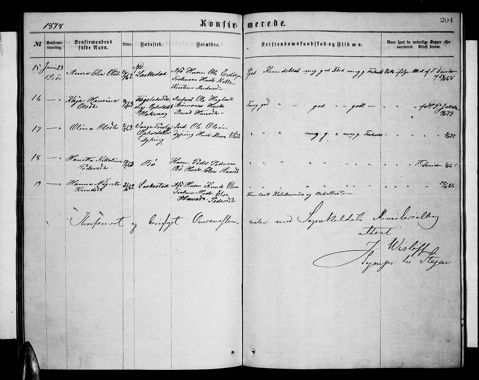 Ministerialprotokoller, klokkerbøker og fødselsregistre - Nordland, AV/SAT-A-1459/855/L0815: Parish register (copy) no. 855C04, 1865-1878, p. 204