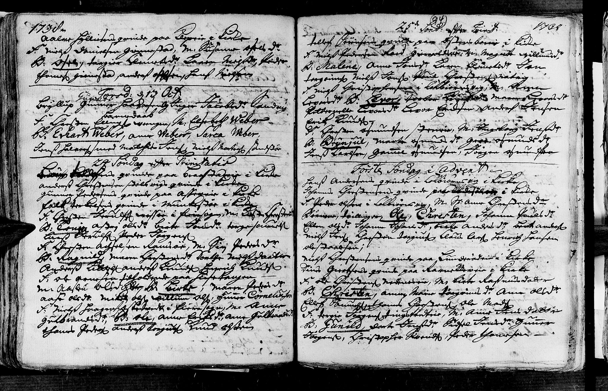 Øyestad sokneprestkontor, AV/SAK-1111-0049/F/Fa/L0004: Parish register (official) no. A 4, 1730-1750, p. 94