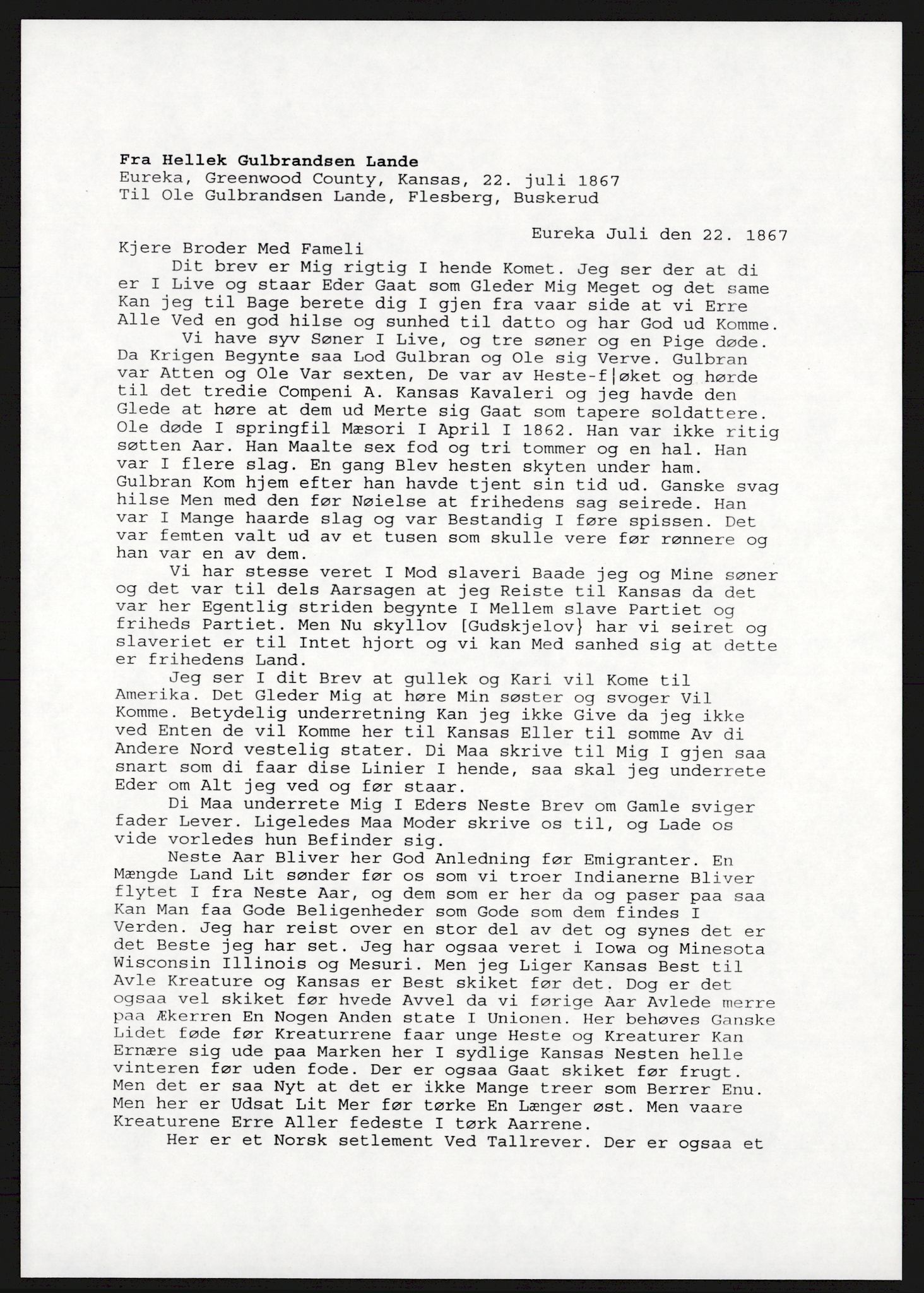 Samlinger til kildeutgivelse, Amerikabrevene, AV/RA-EA-4057/F/L0017: Innlån fra Buskerud: Bratås, 1838-1914, p. 442