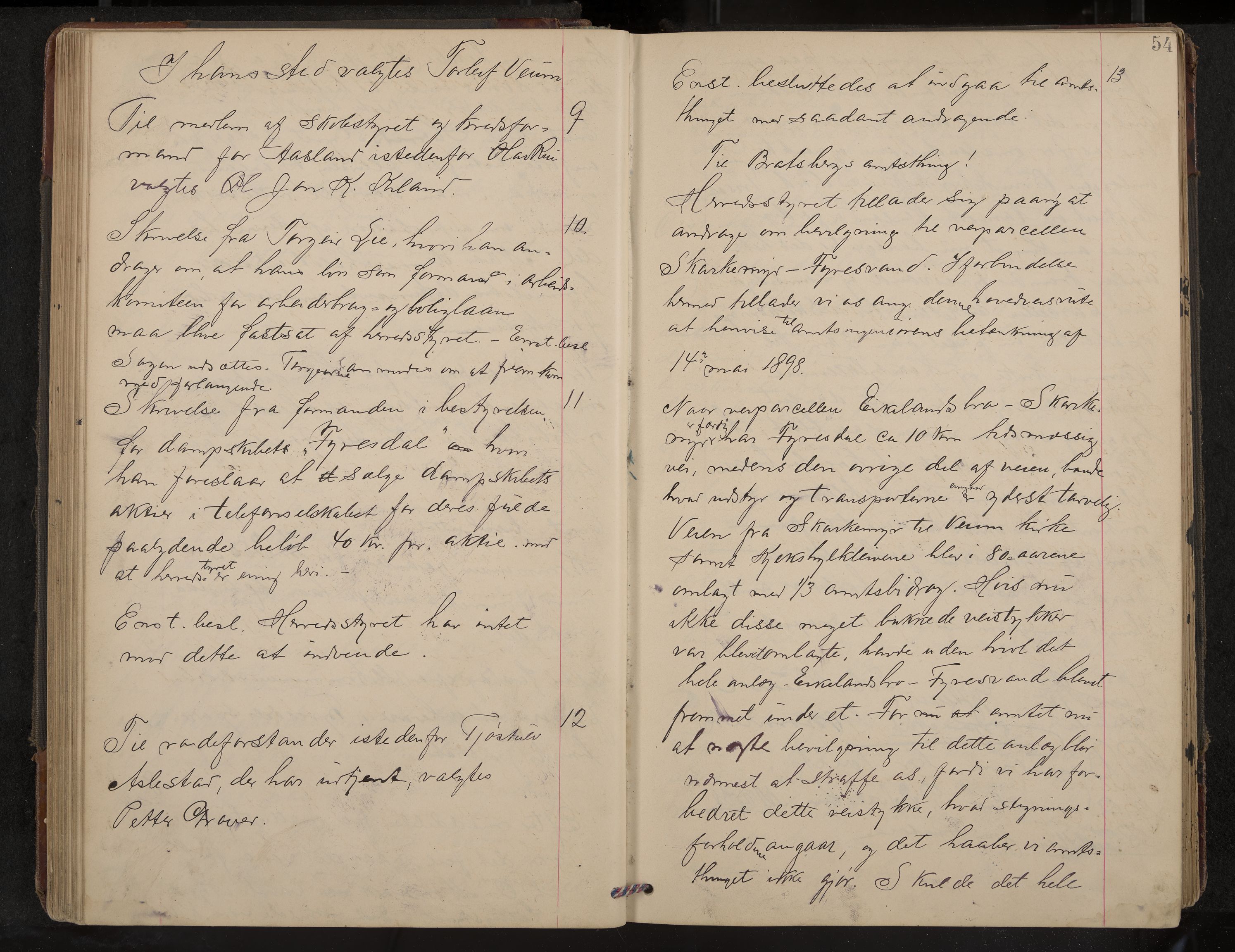 Fyresdal formannskap og sentraladministrasjon, IKAK/0831021-1/Aa/L0004: Møtebok, 1903-1911, p. 54