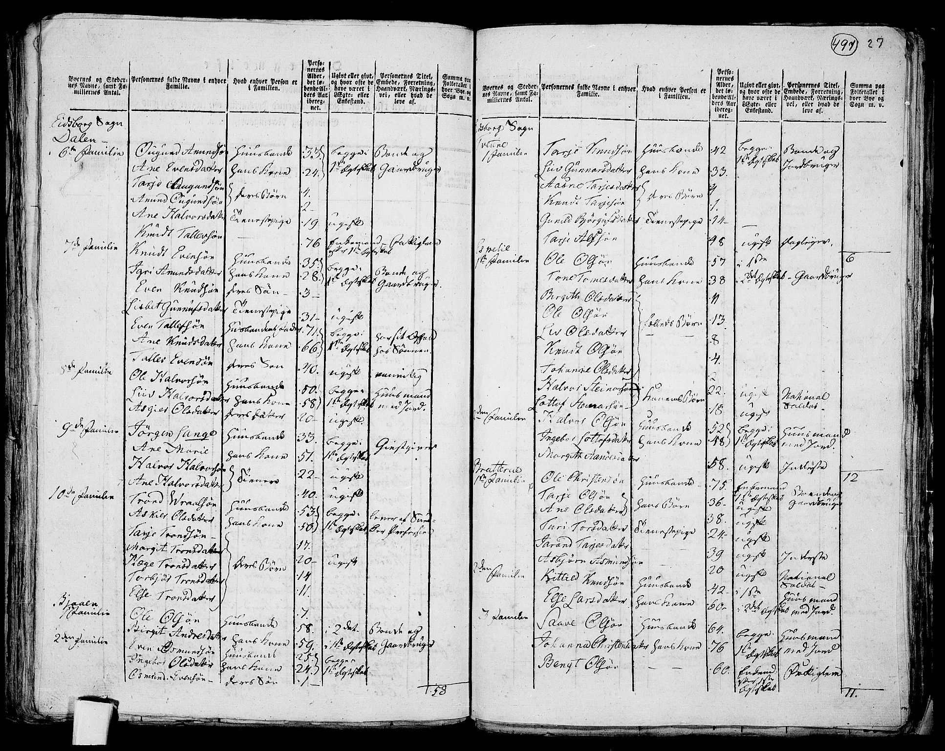 RA, 1801 census for 0833P Lårdal, 1801, p. 496b-497a