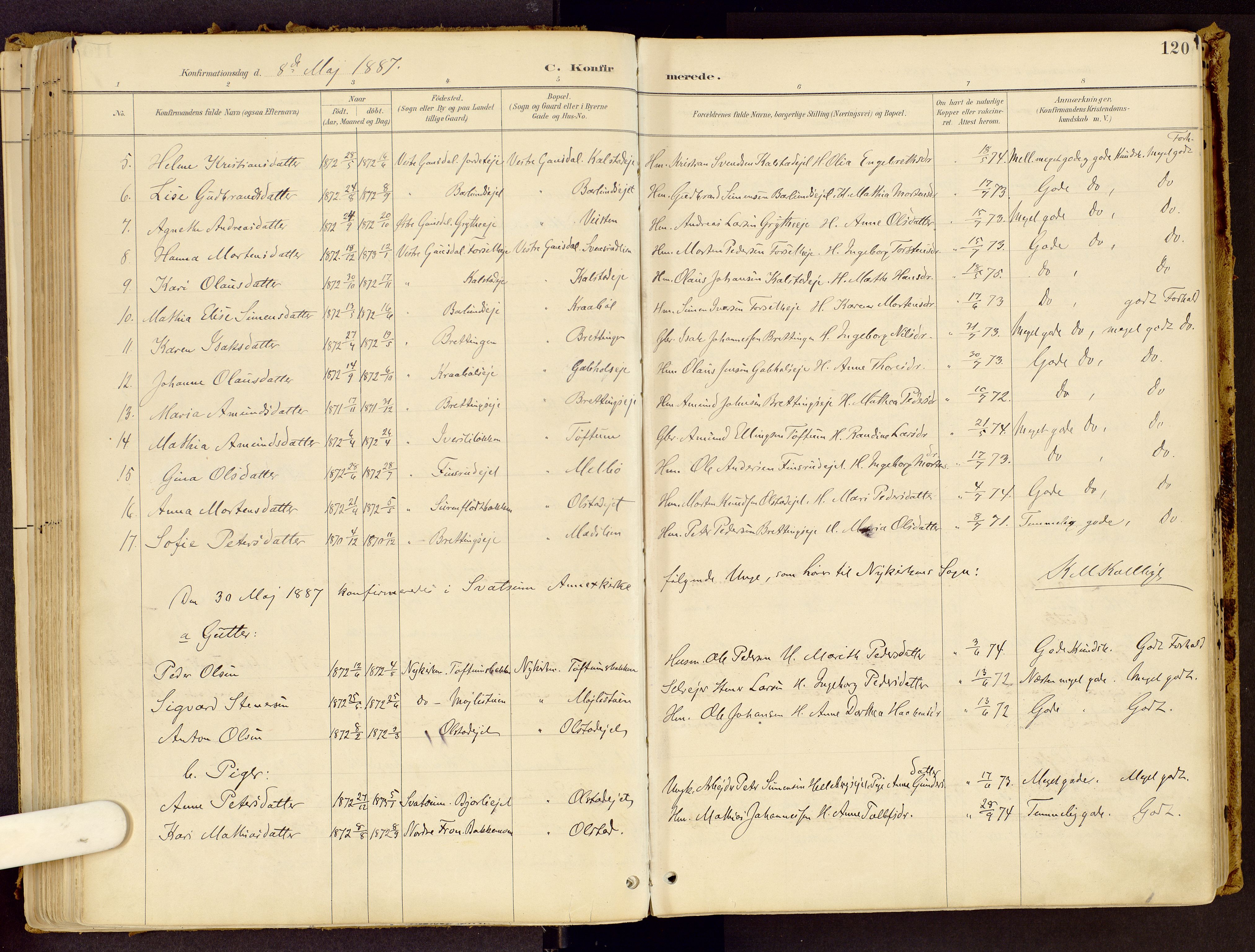 Vestre Gausdal prestekontor, AV/SAH-PREST-094/H/Ha/Haa/L0001: Parish register (official) no. 1, 1887-1914, p. 120