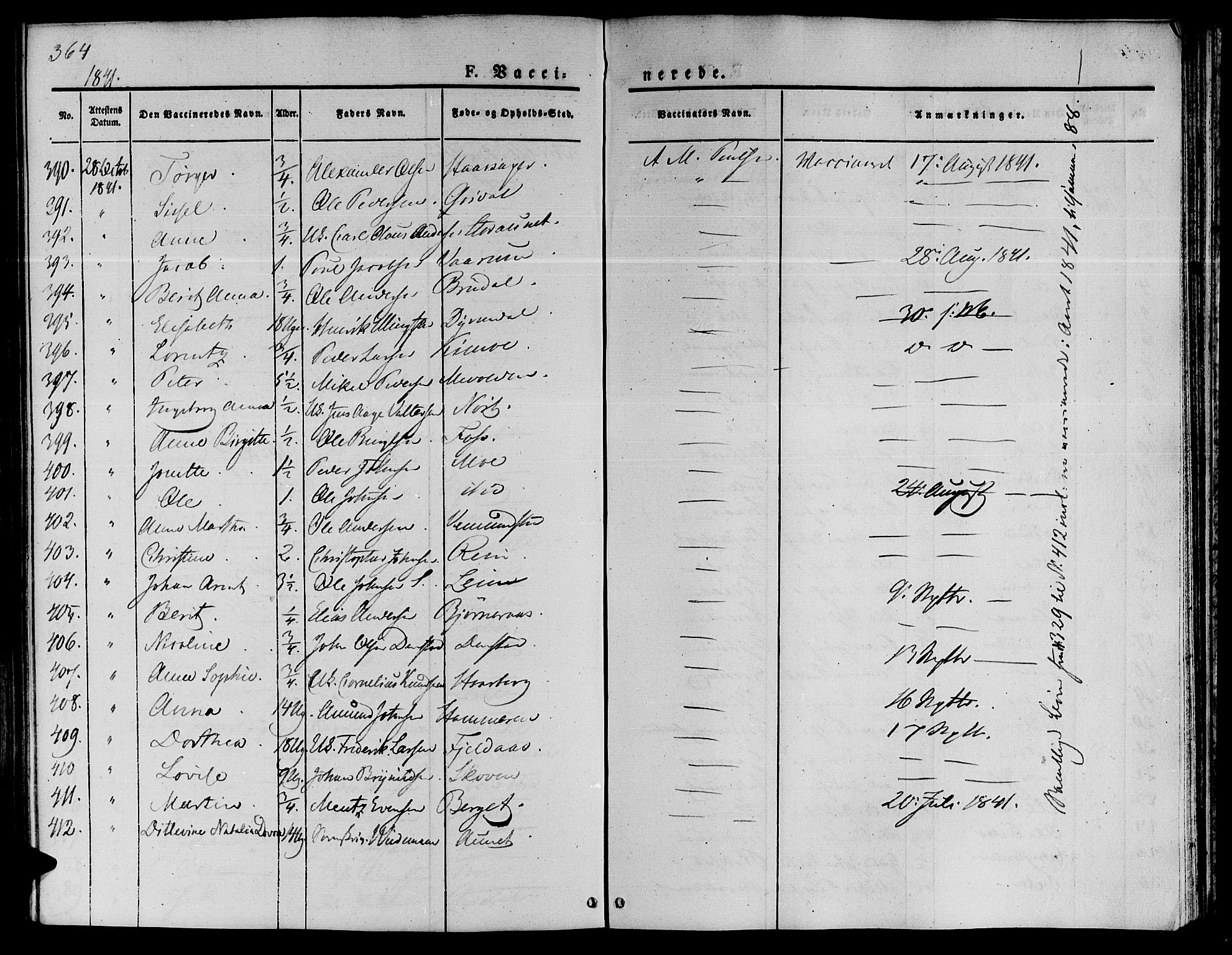 Ministerialprotokoller, klokkerbøker og fødselsregistre - Sør-Trøndelag, SAT/A-1456/646/L0610: Parish register (official) no. 646A08, 1837-1847, p. 364