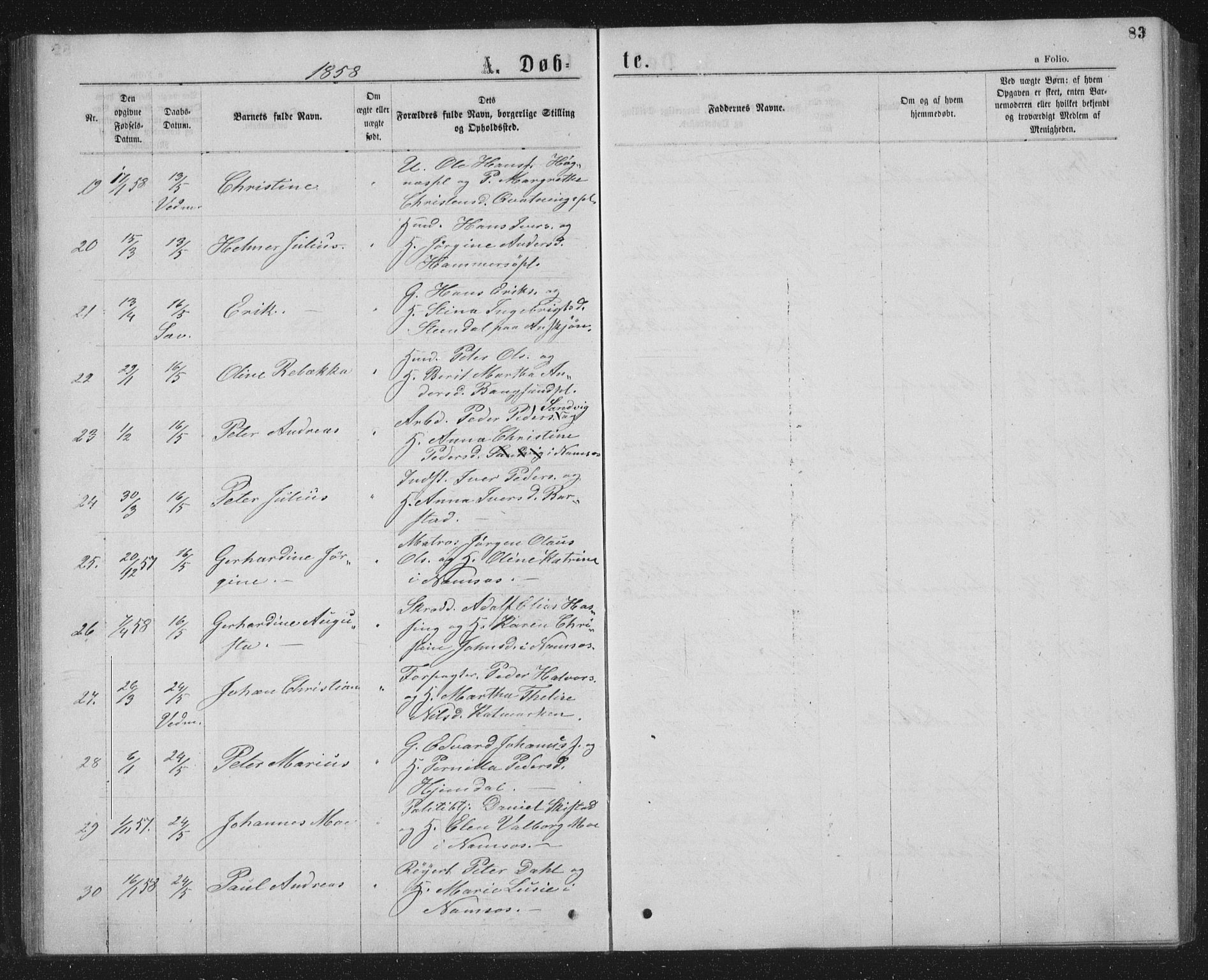 Ministerialprotokoller, klokkerbøker og fødselsregistre - Nord-Trøndelag, SAT/A-1458/768/L0566: Parish register (official) no. 768A01, 1836-1865, p. 83