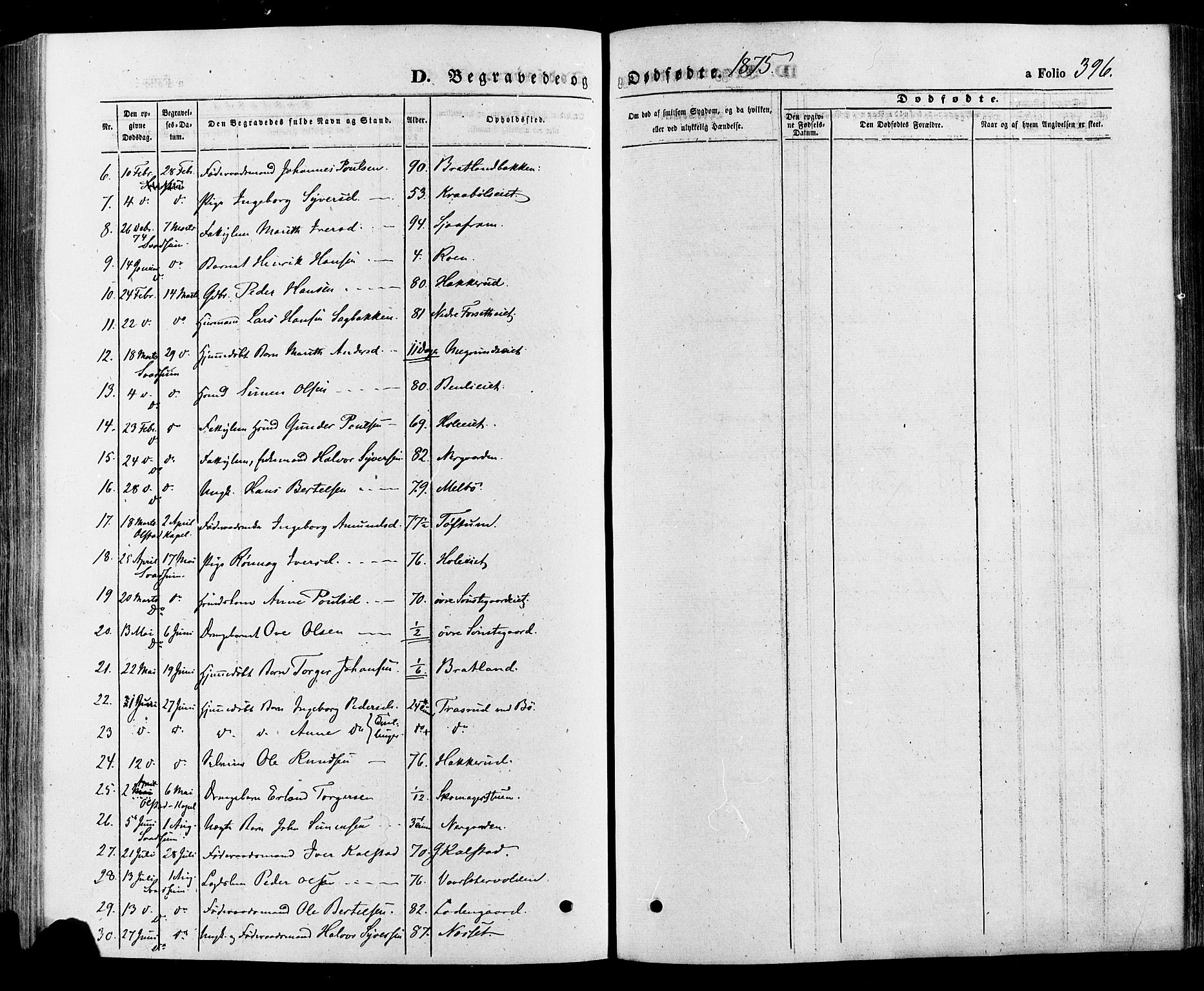 Gausdal prestekontor, SAH/PREST-090/H/Ha/Haa/L0010: Parish register (official) no. 10, 1867-1886, p. 396