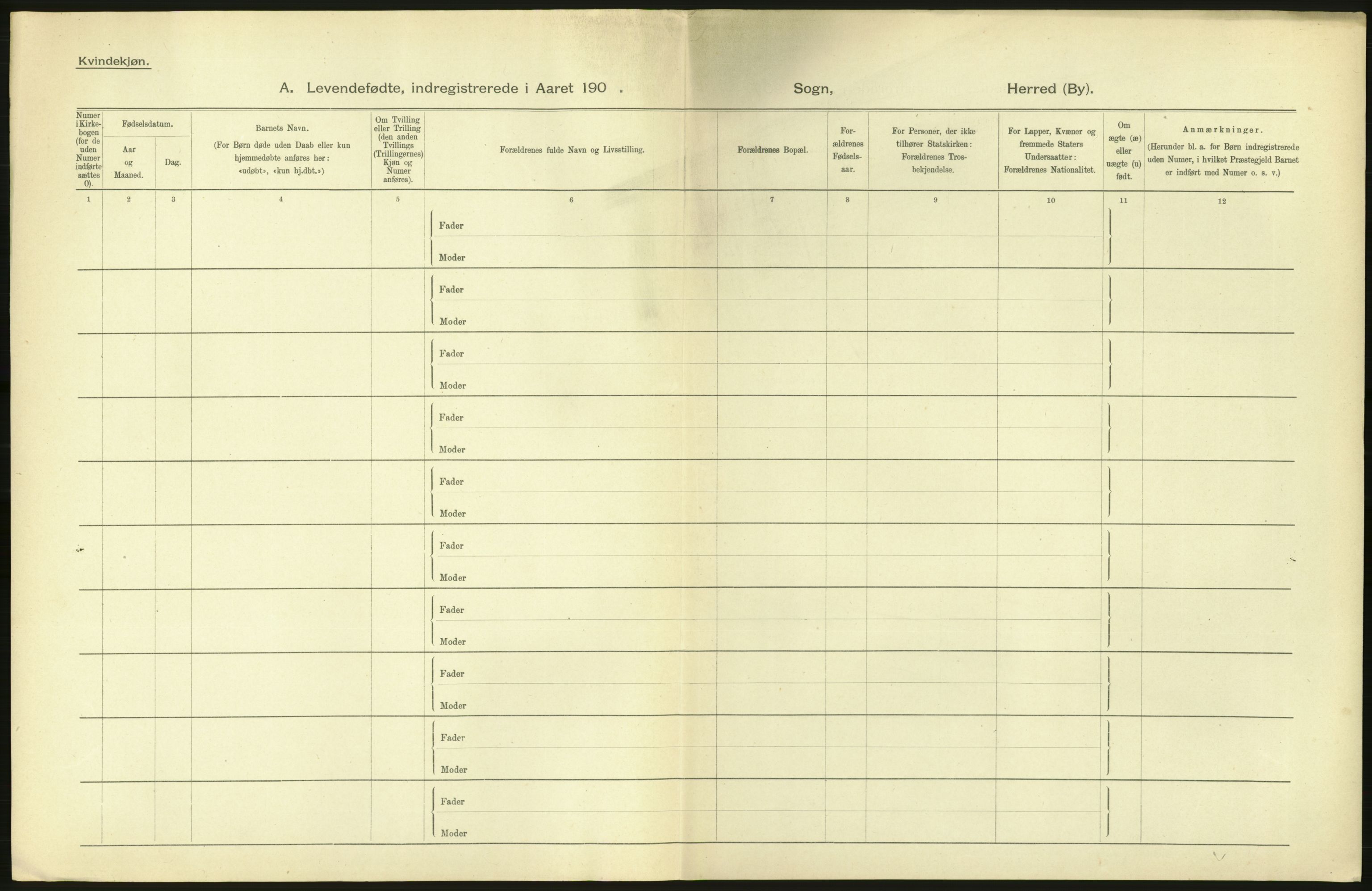 Statistisk sentralbyrå, Sosiodemografiske emner, Befolkning, RA/S-2228/D/Df/Dfa/Dfab/L0019: Nordre Trondhjems amt: Fødte, gifte, døde, 1904, p. 10