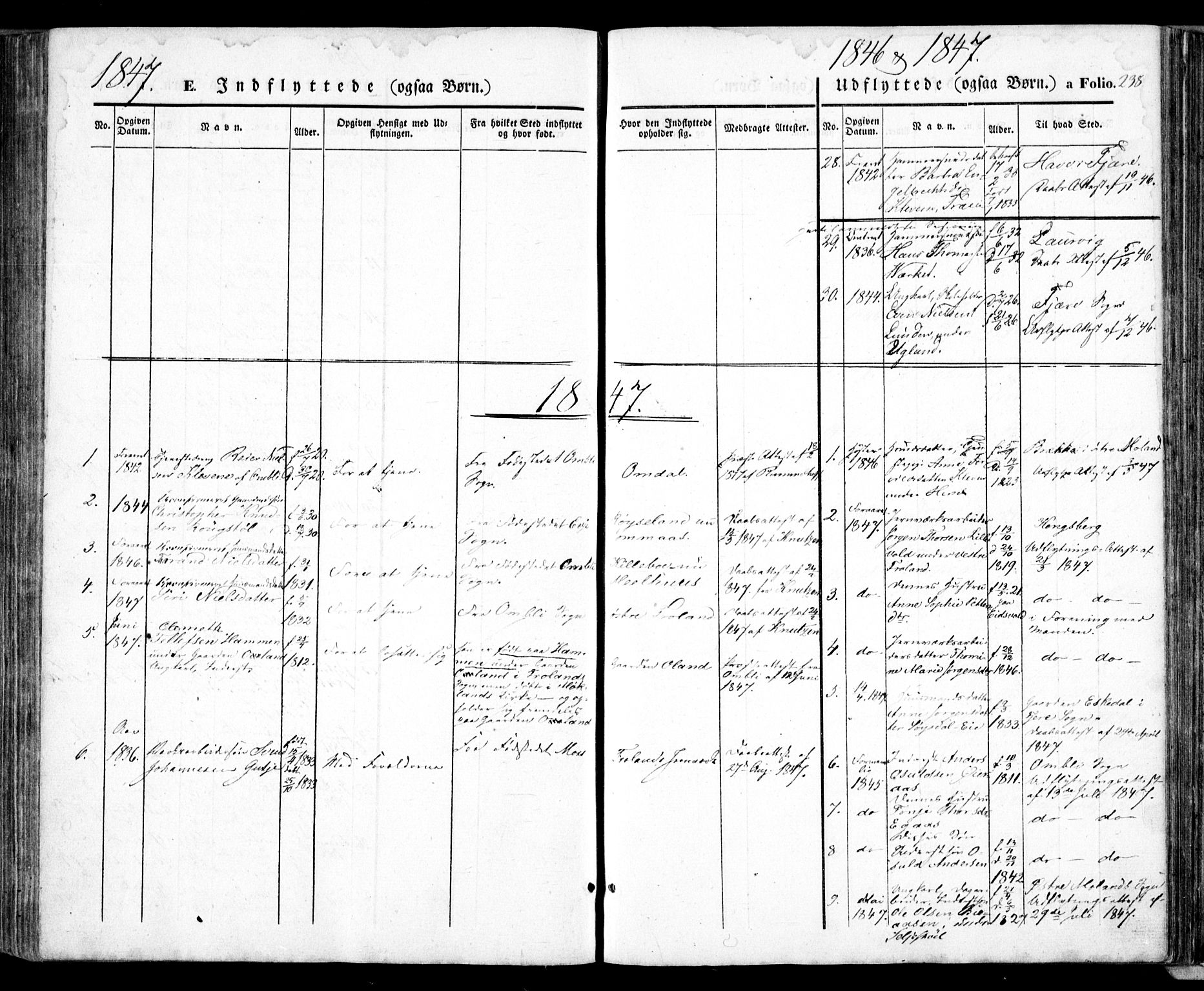 Froland sokneprestkontor, SAK/1111-0013/F/Fa/L0002: Parish register (official) no. A 2, 1845-1863, p. 238