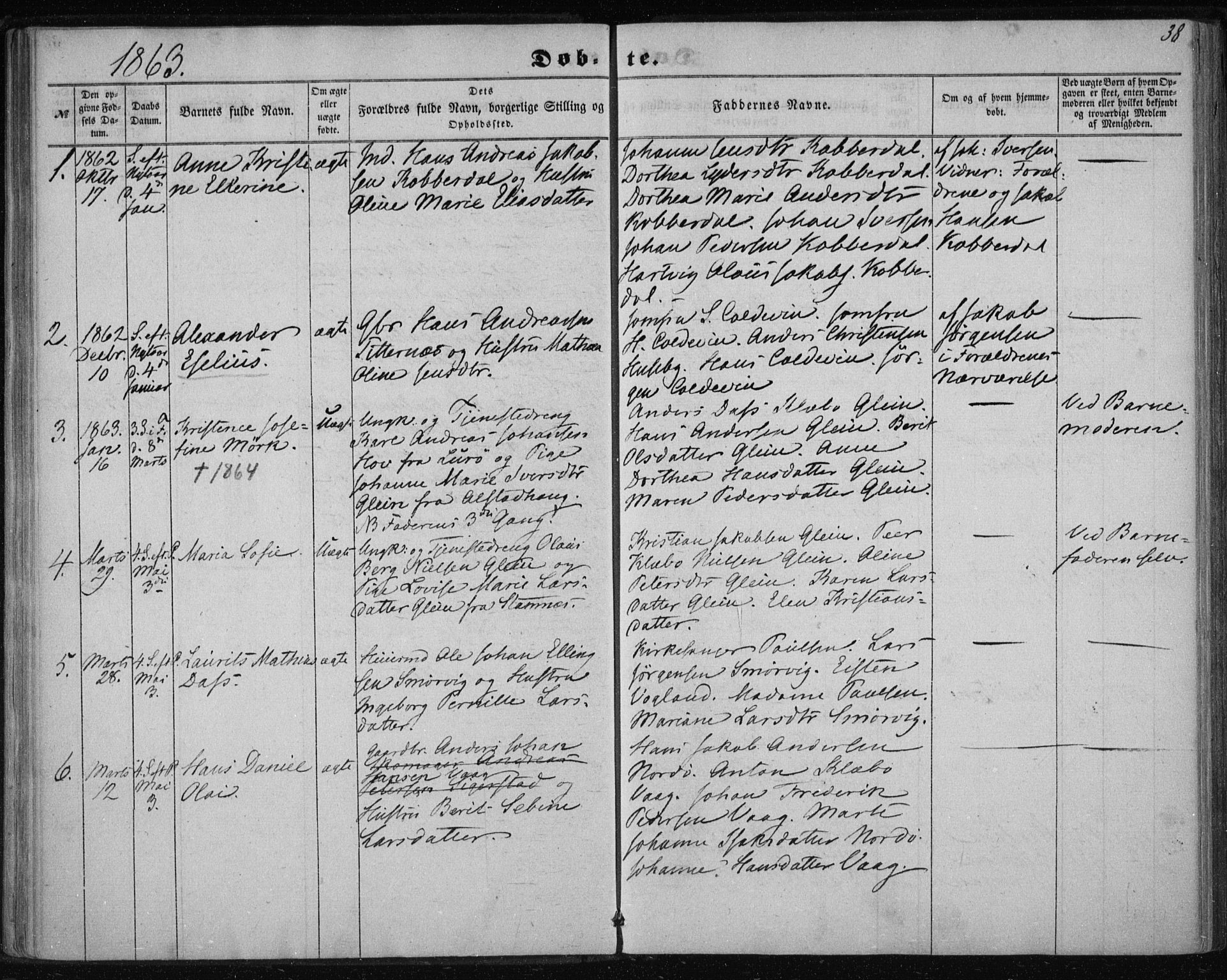 Ministerialprotokoller, klokkerbøker og fødselsregistre - Nordland, AV/SAT-A-1459/835/L0523: Parish register (official) no. 835A01, 1855-1865, p. 38